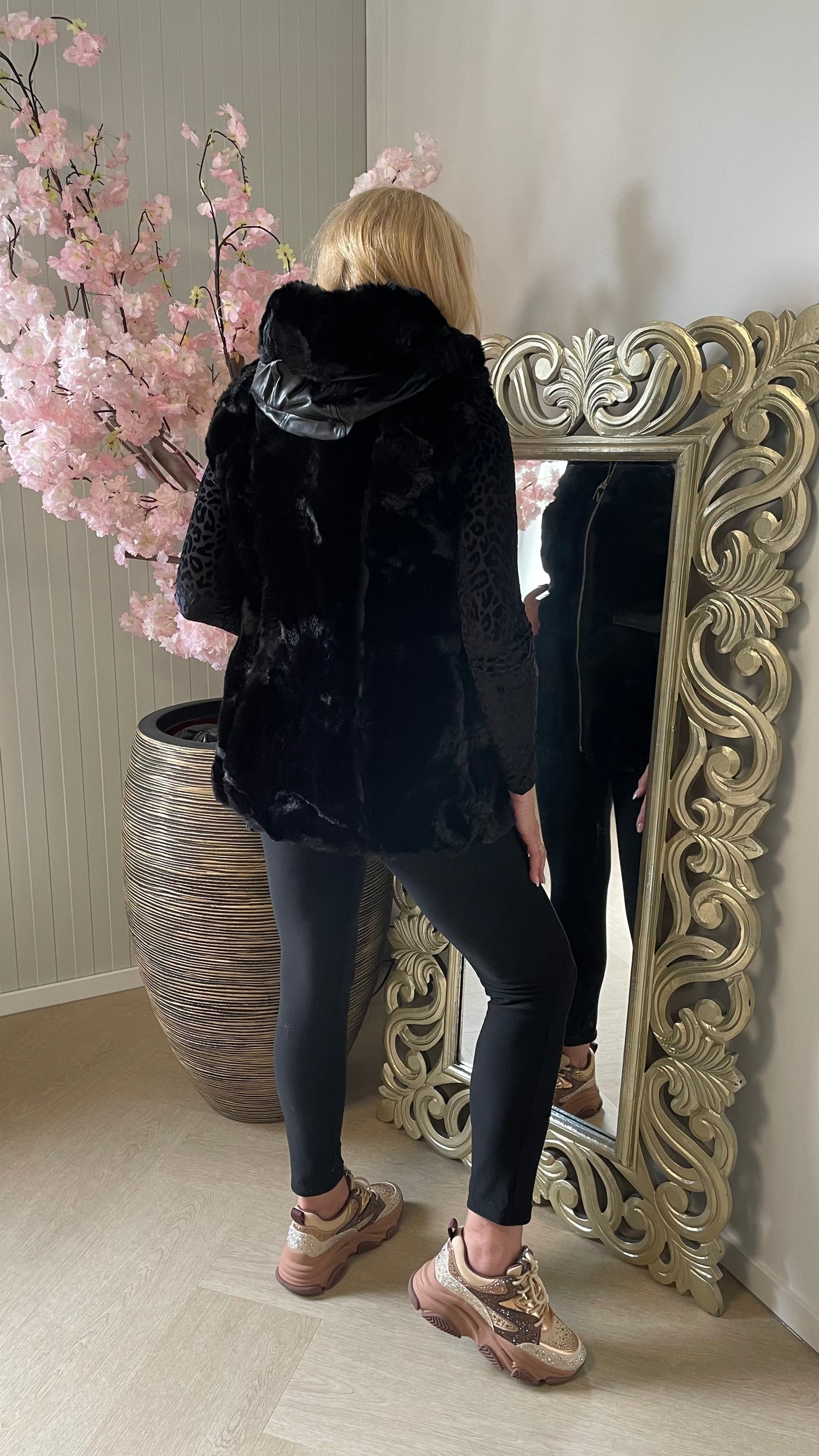 Zara | Fake Fure Bodywarmer | Zwart