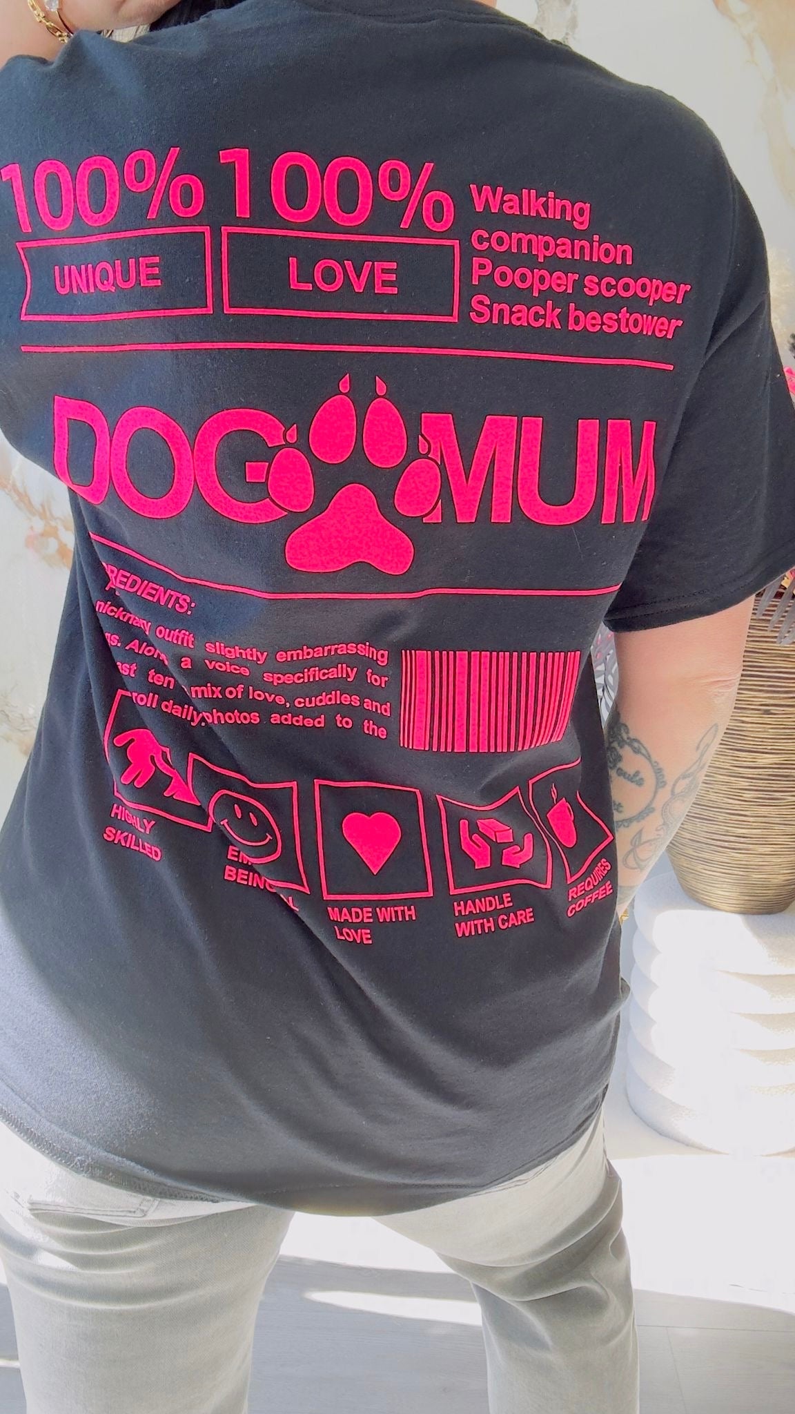 Oversized T-shirt | Dog mum | Zwart