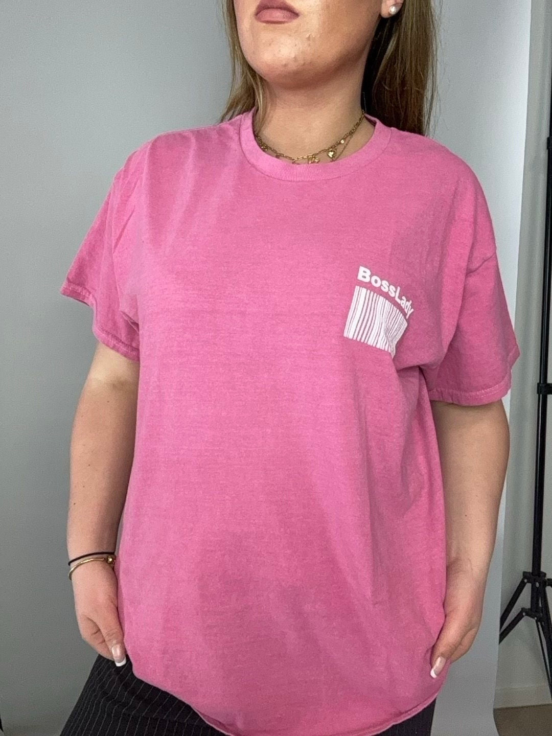 Oversized T-shirt | Bosslady | Roze