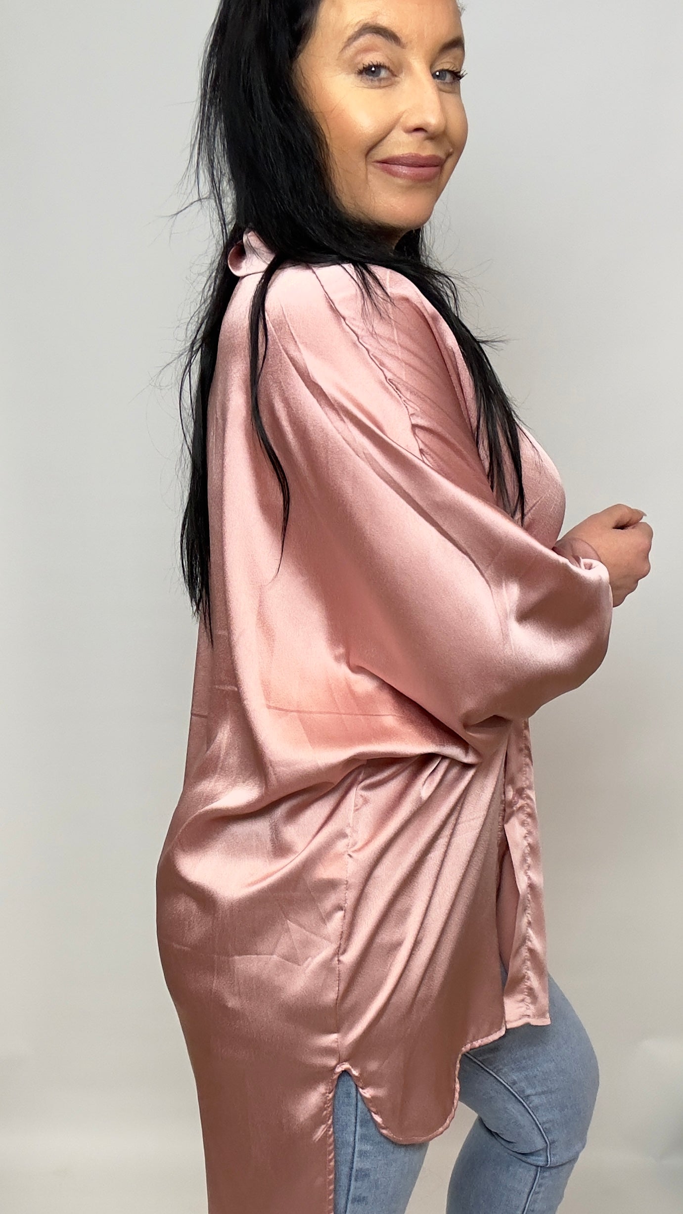 Lange Silk Blouse Roze