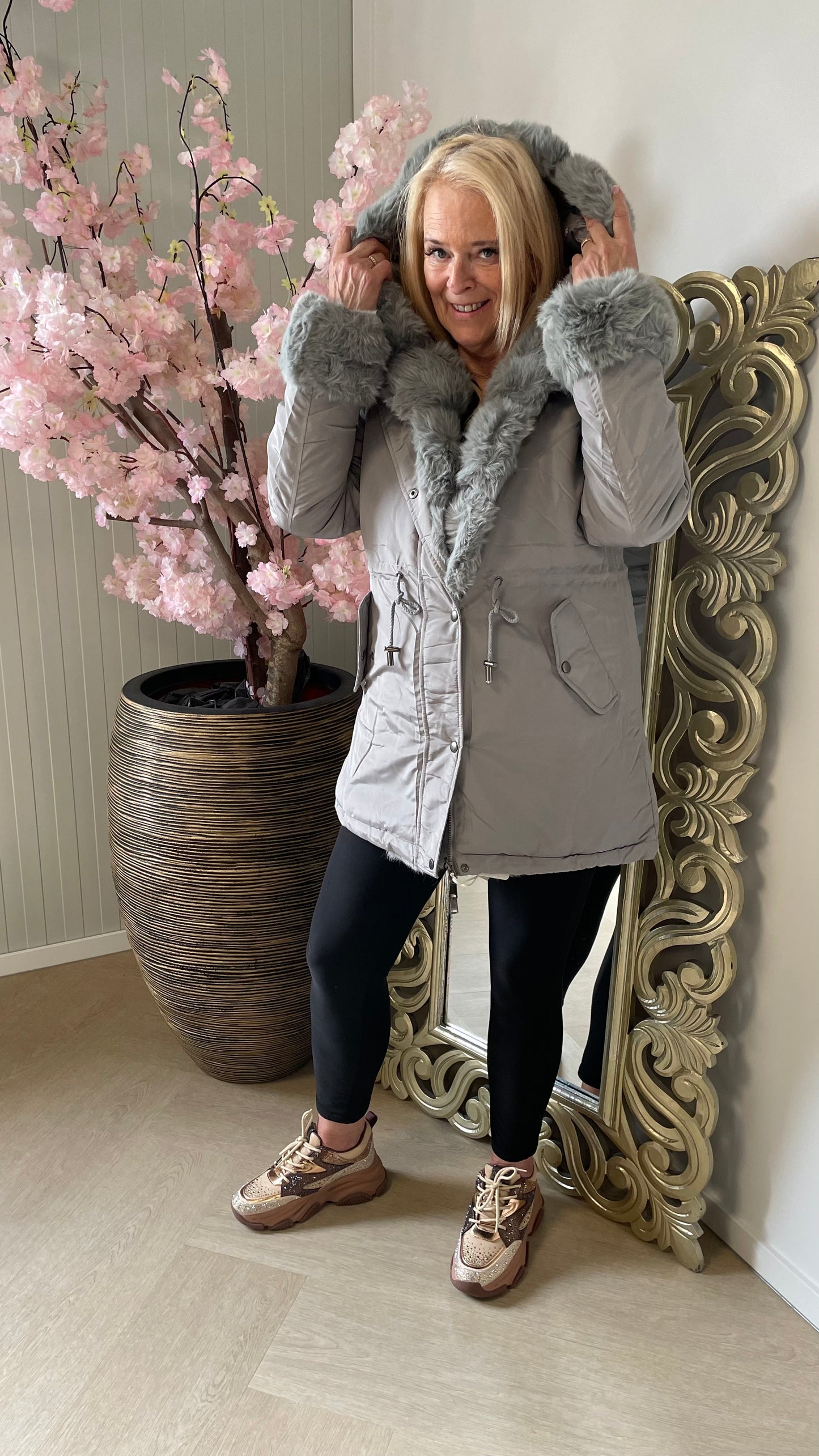 Mace | Parka Winterjas Dubbelzijdig | Grijs