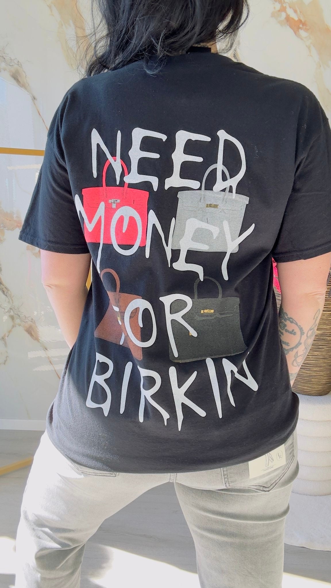 Oversized T-shirt | Money | Zwart
