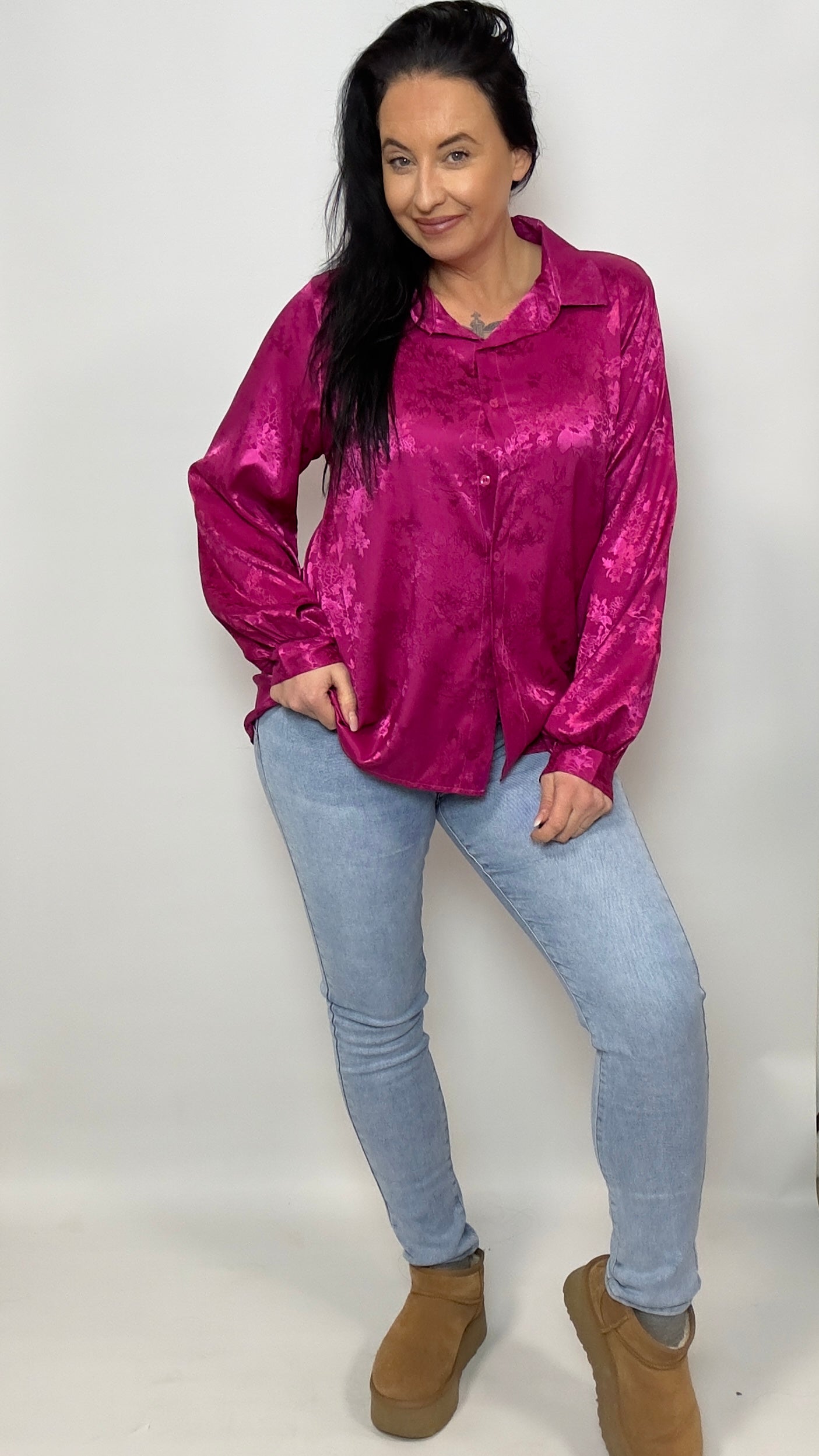Silk Blouse | Fuchsia