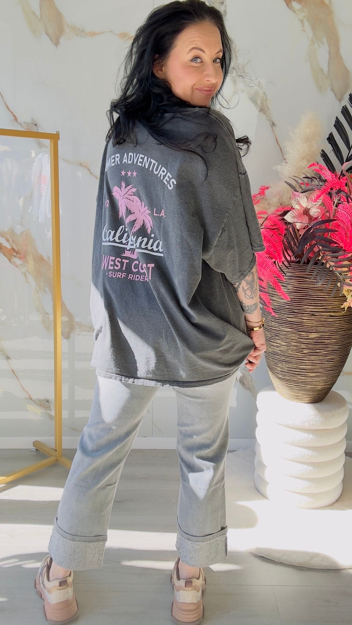 Oversized T-shirt | California | Grijs