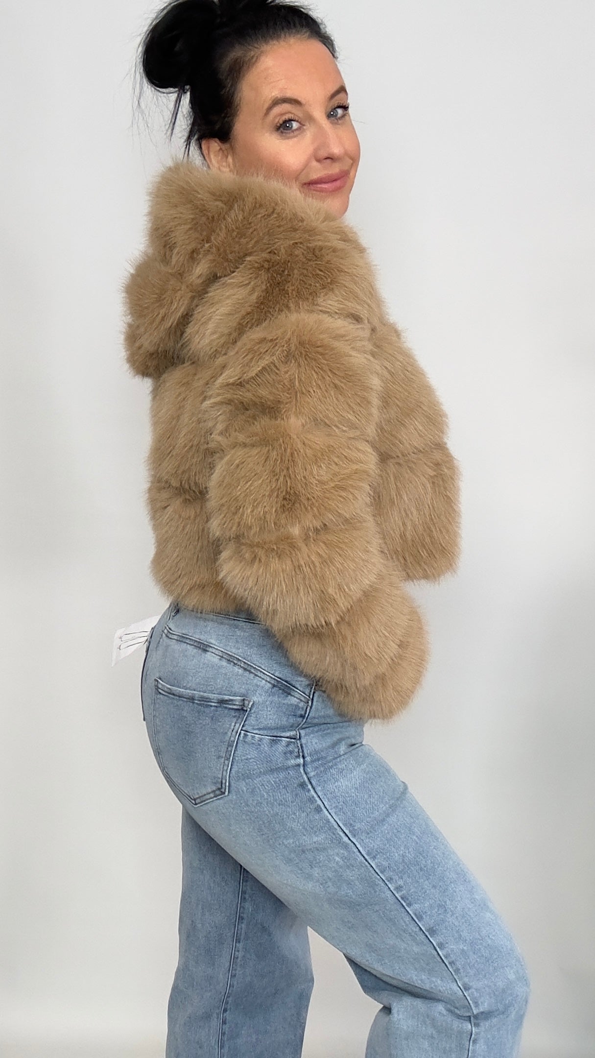 Amy | Luxe Faux Fur Jas | Zachte Imitatiebont | Camel