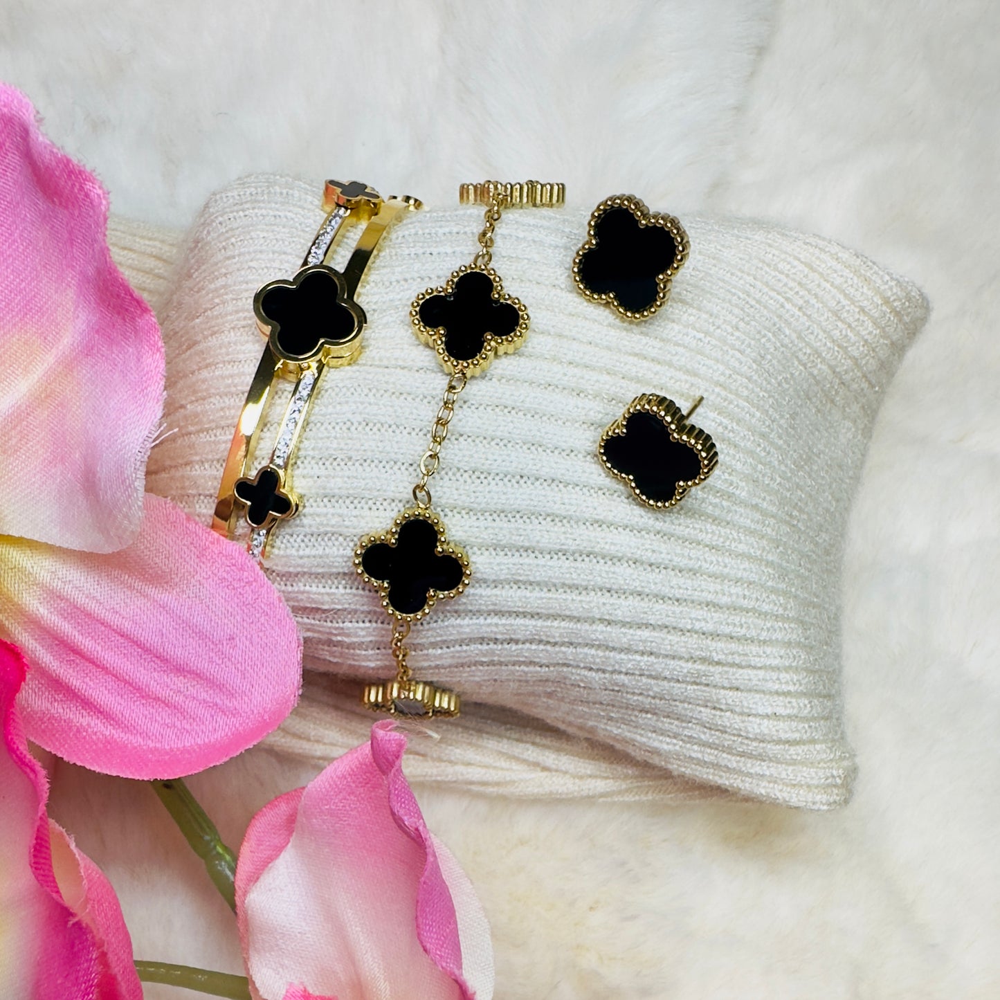 KLAVER zwart goud set (INSPIRED BY )