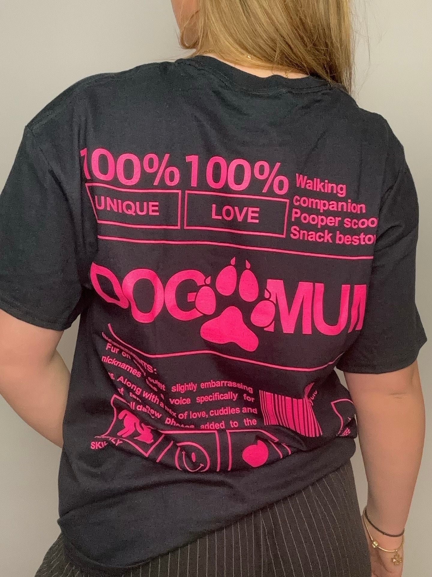 Oversized T-shirt | Dog mum | Zwart
