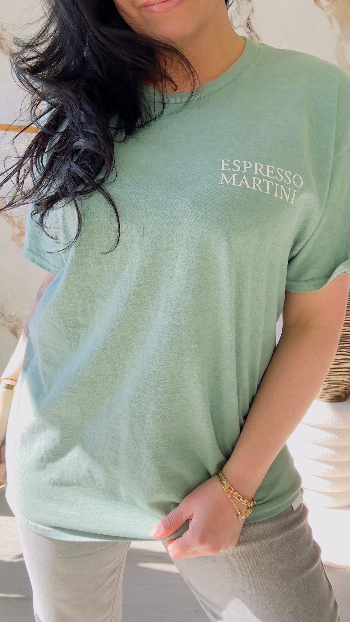 Oversized T-shirt | Espresso | Groen