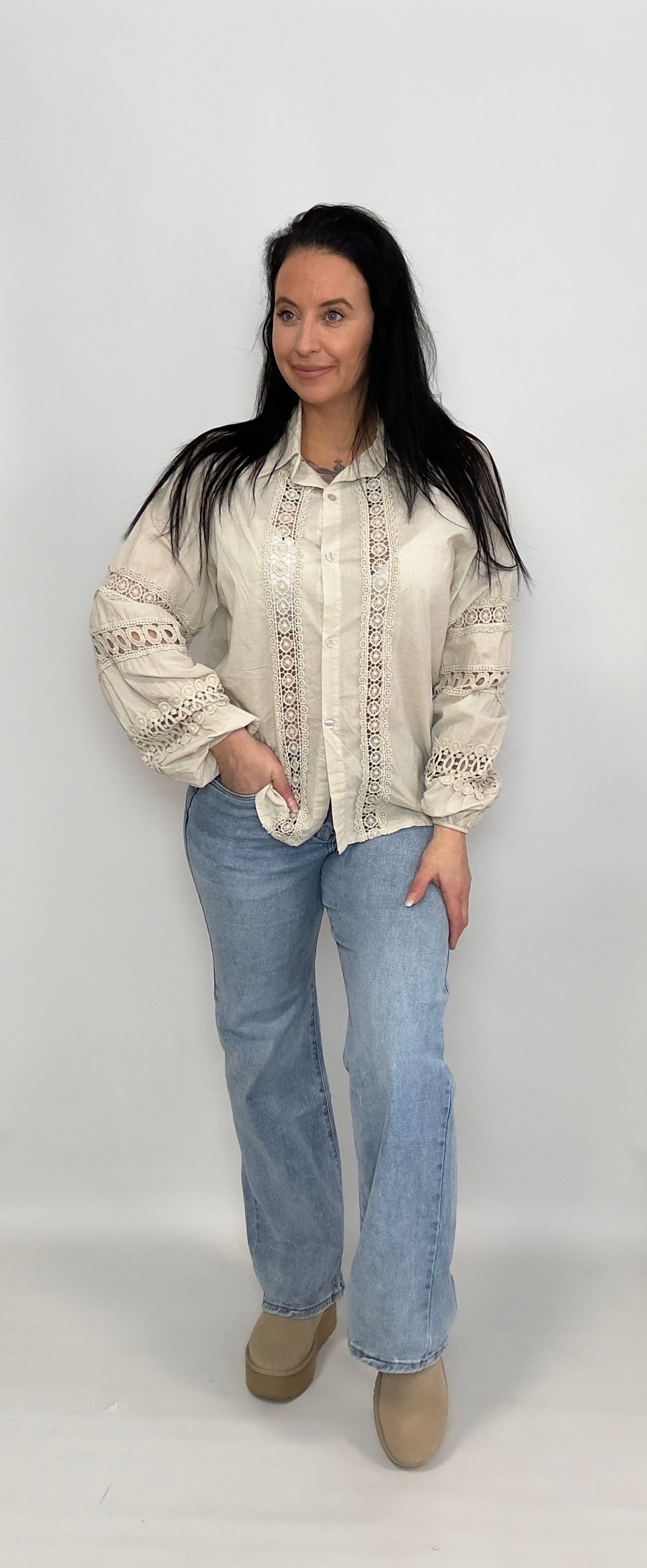Fay | Overhemd Lace Beige