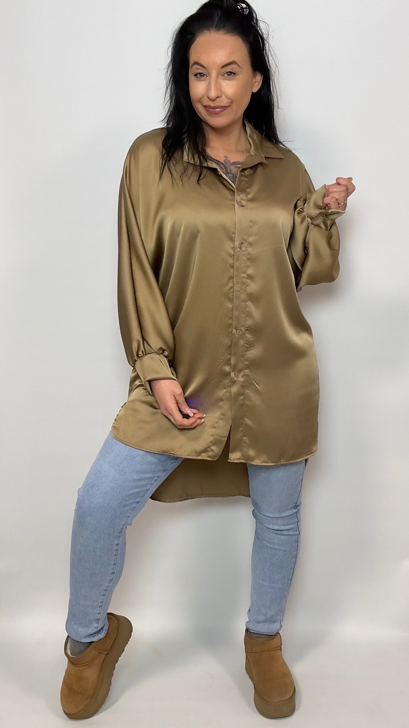 Lange Silk Blouse Goud