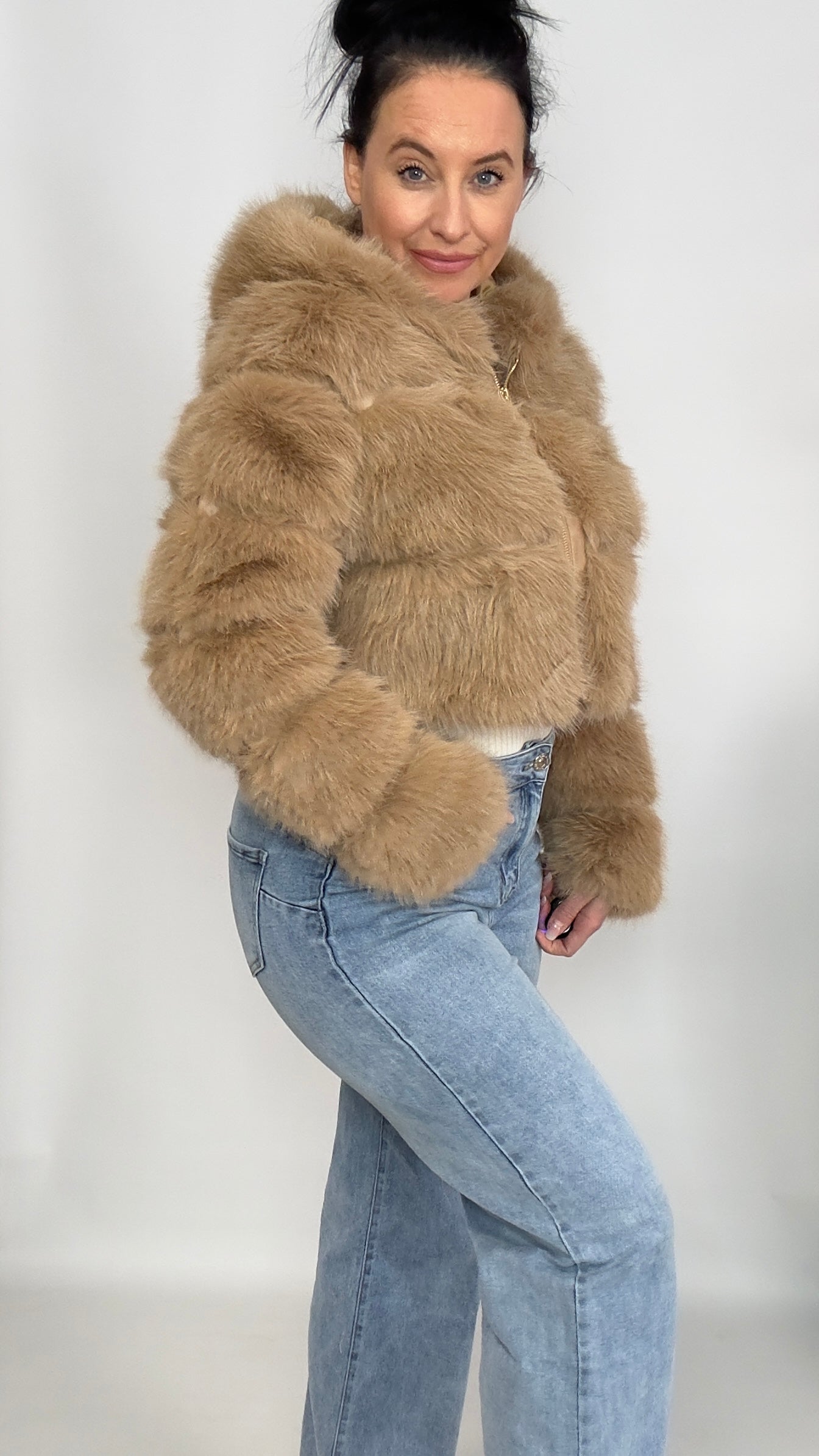 Amy | Luxe Faux Fur Jas | Zachte Imitatiebont | Camel