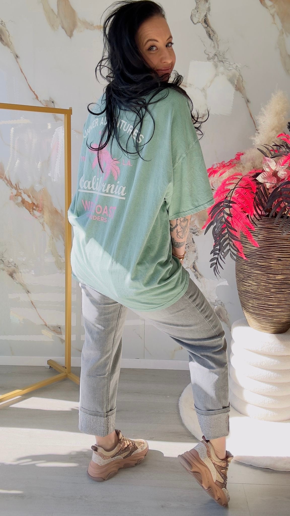 Oversized T-shirt | California | Groen