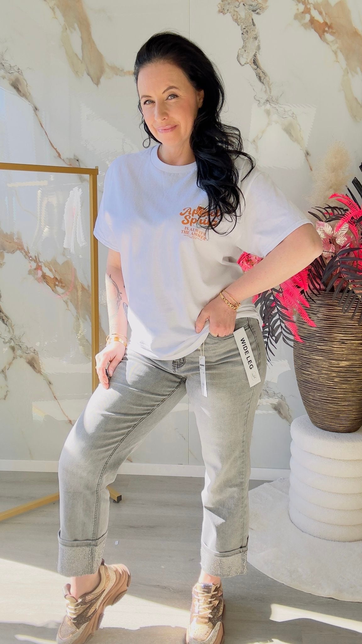 Oversized T-shirt | Aperol Spritz | Wit