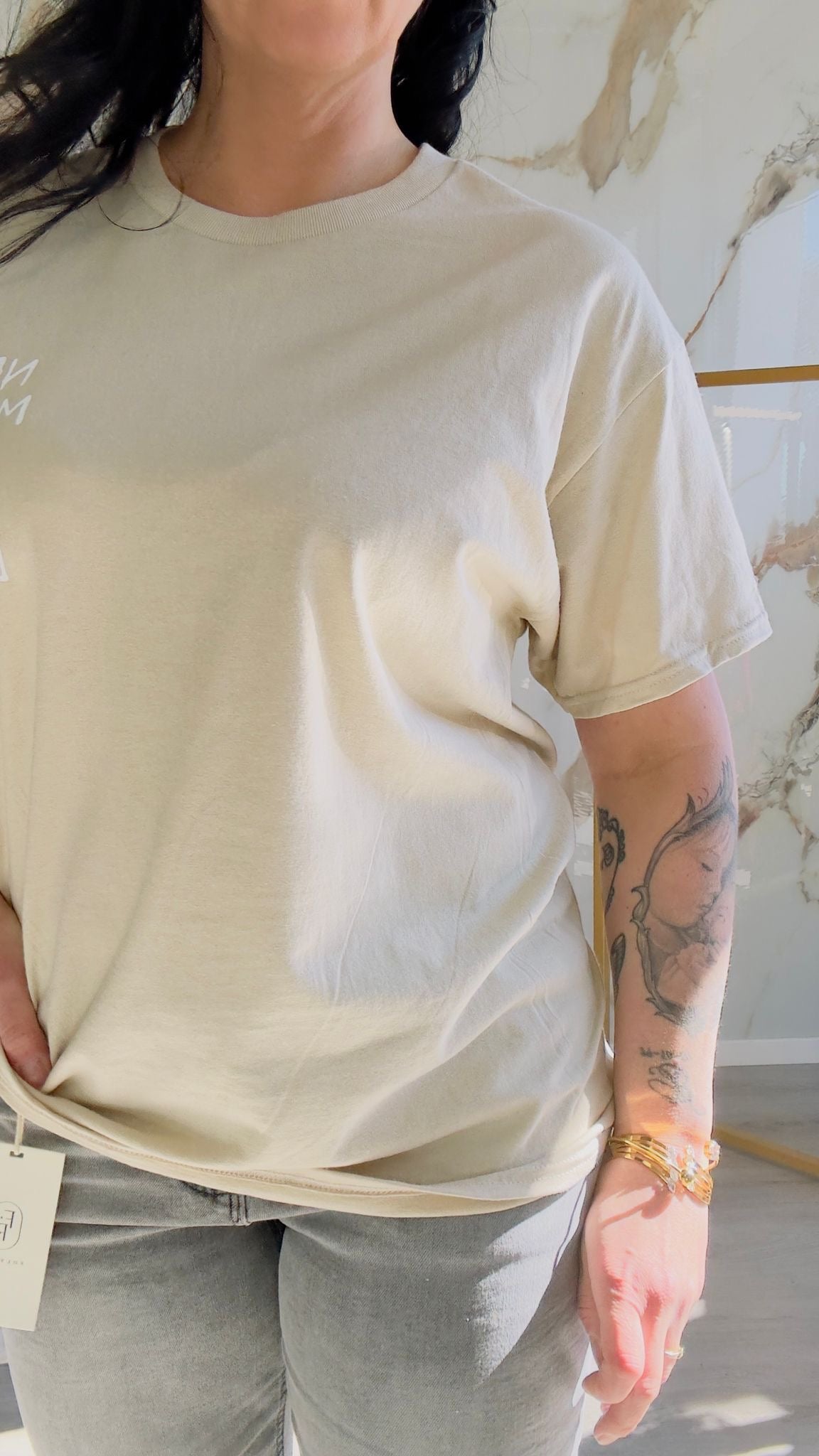 Oversized T-shirt | Money | Beige