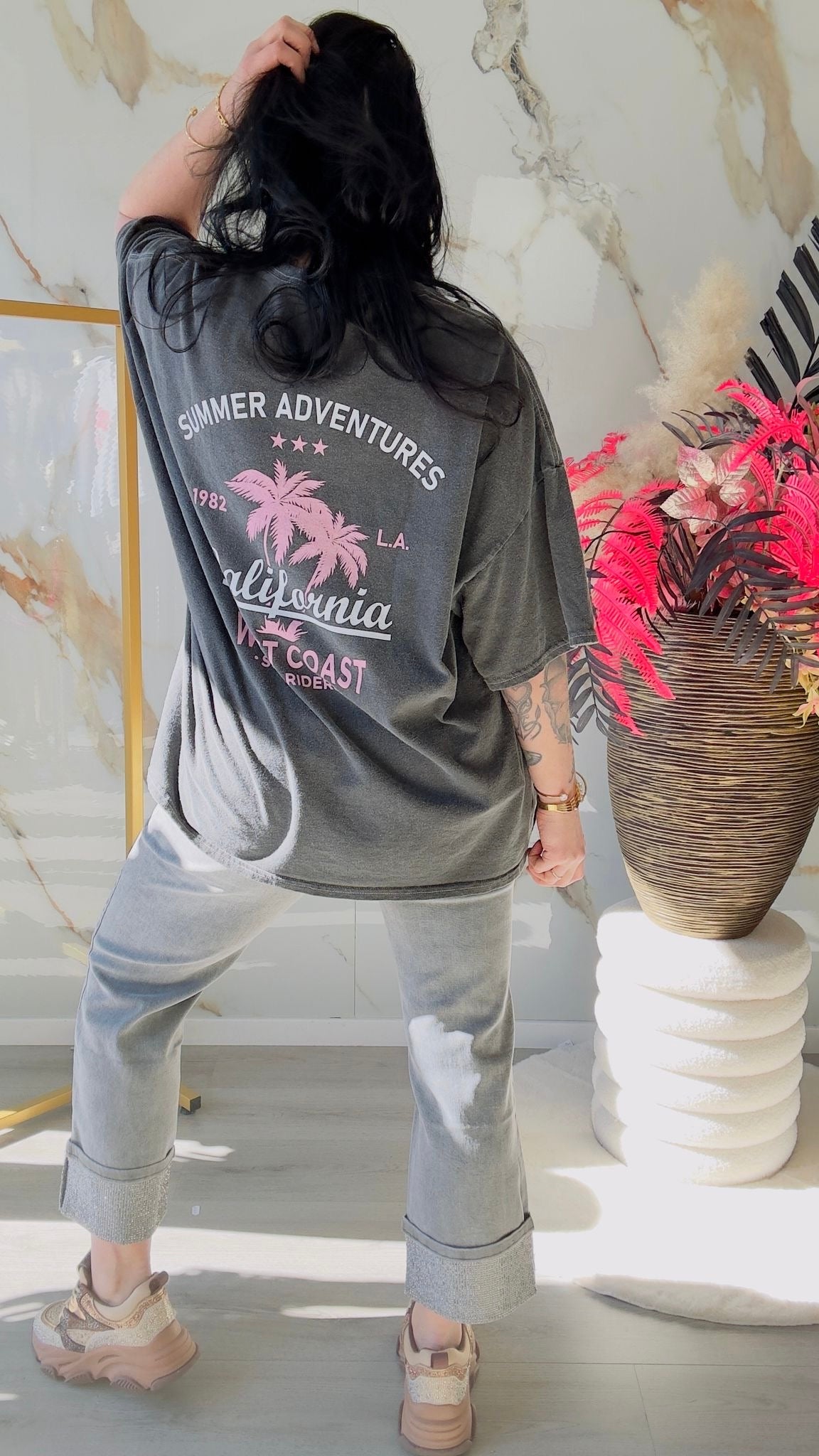 Oversized T-shirt | California | Grijs