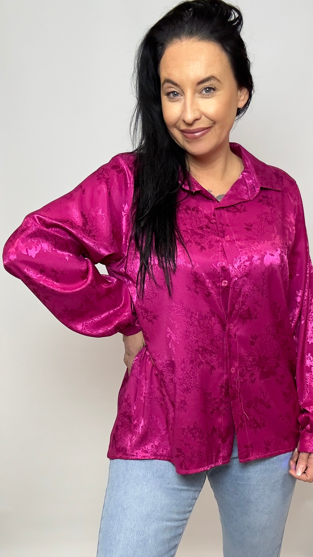 Silk Blouse | Fuchsia