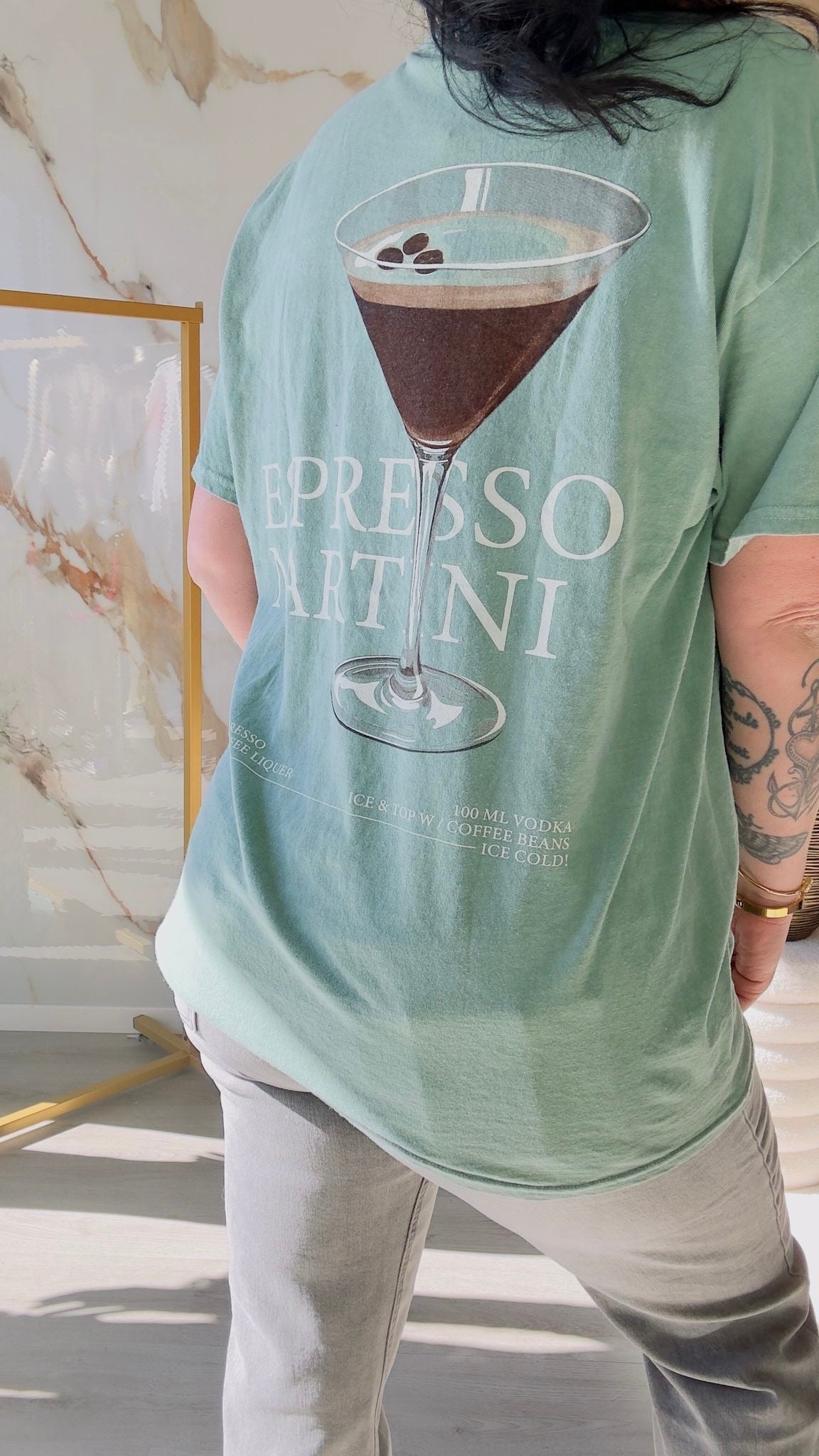 Oversized T-shirt | Espresso | Groen
