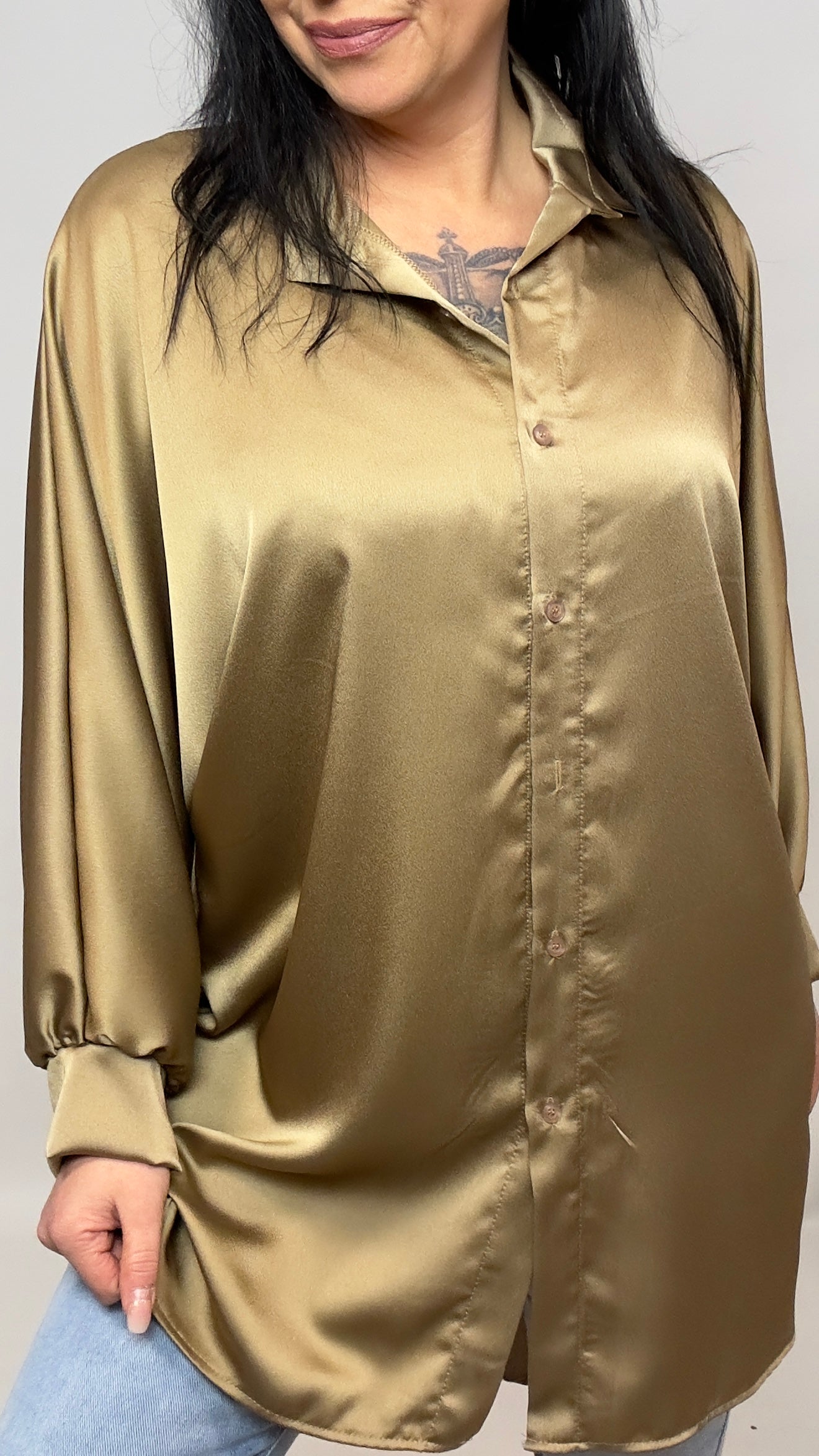 Lange Silk Blouse Goud