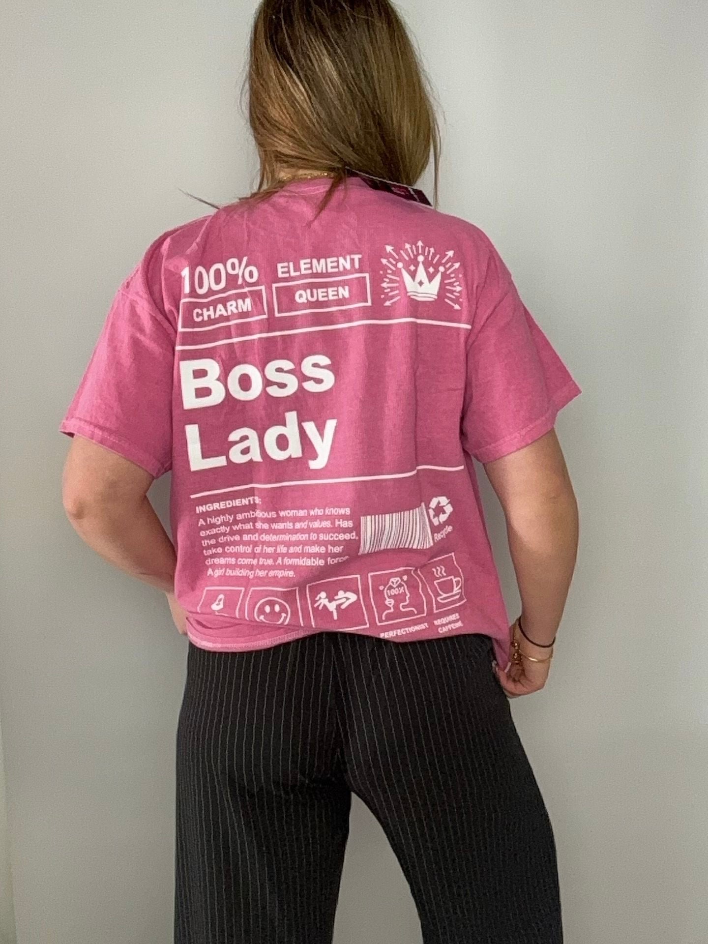 Oversized T-shirt | Bosslady | Roze