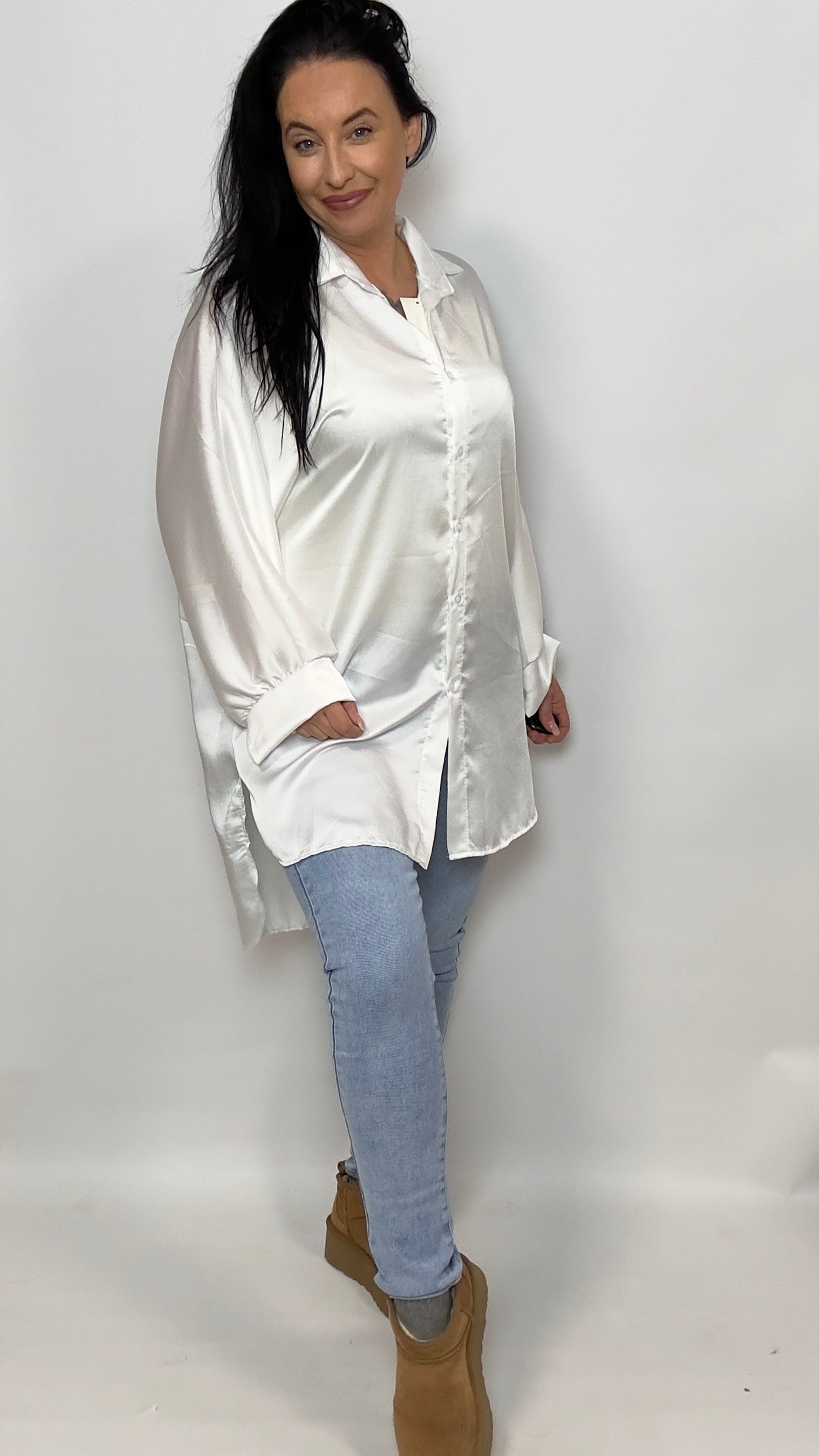 Lange Silk Blouse Wit