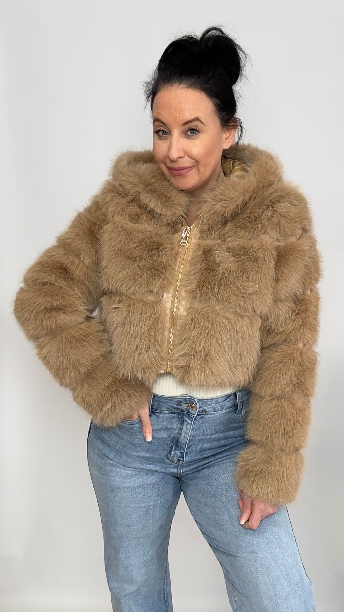 Amy | Luxe Faux Fur Jas | Zachte Imitatiebont | Camel