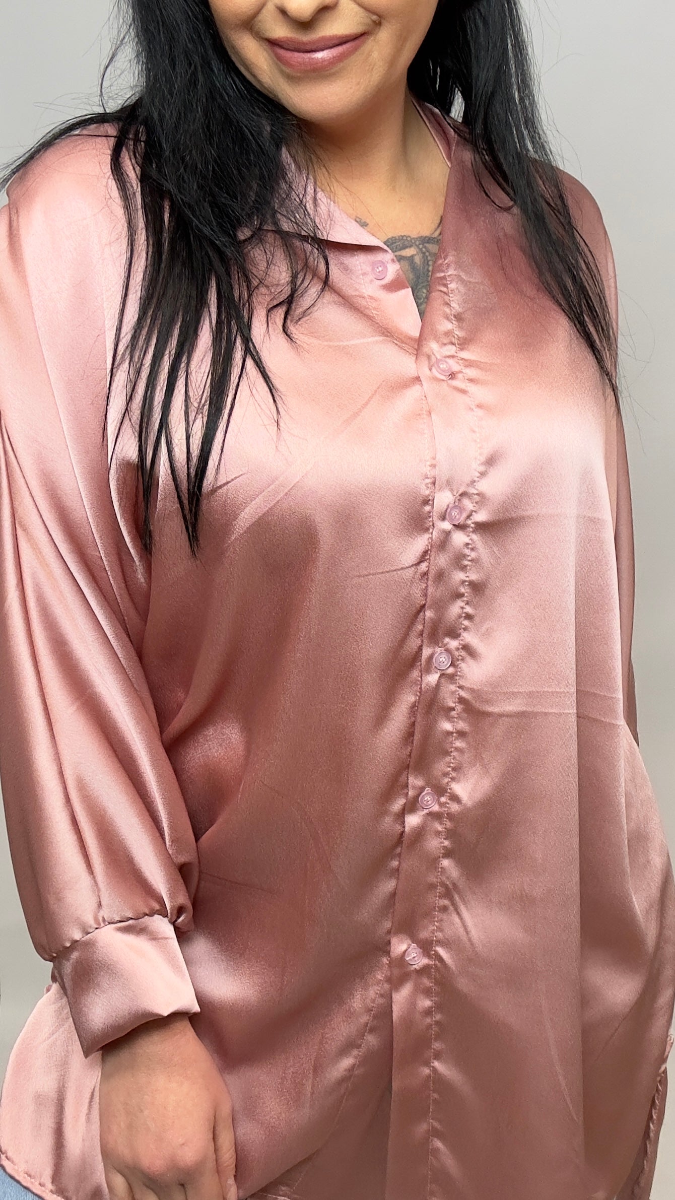 Lange Silk Blouse Roze