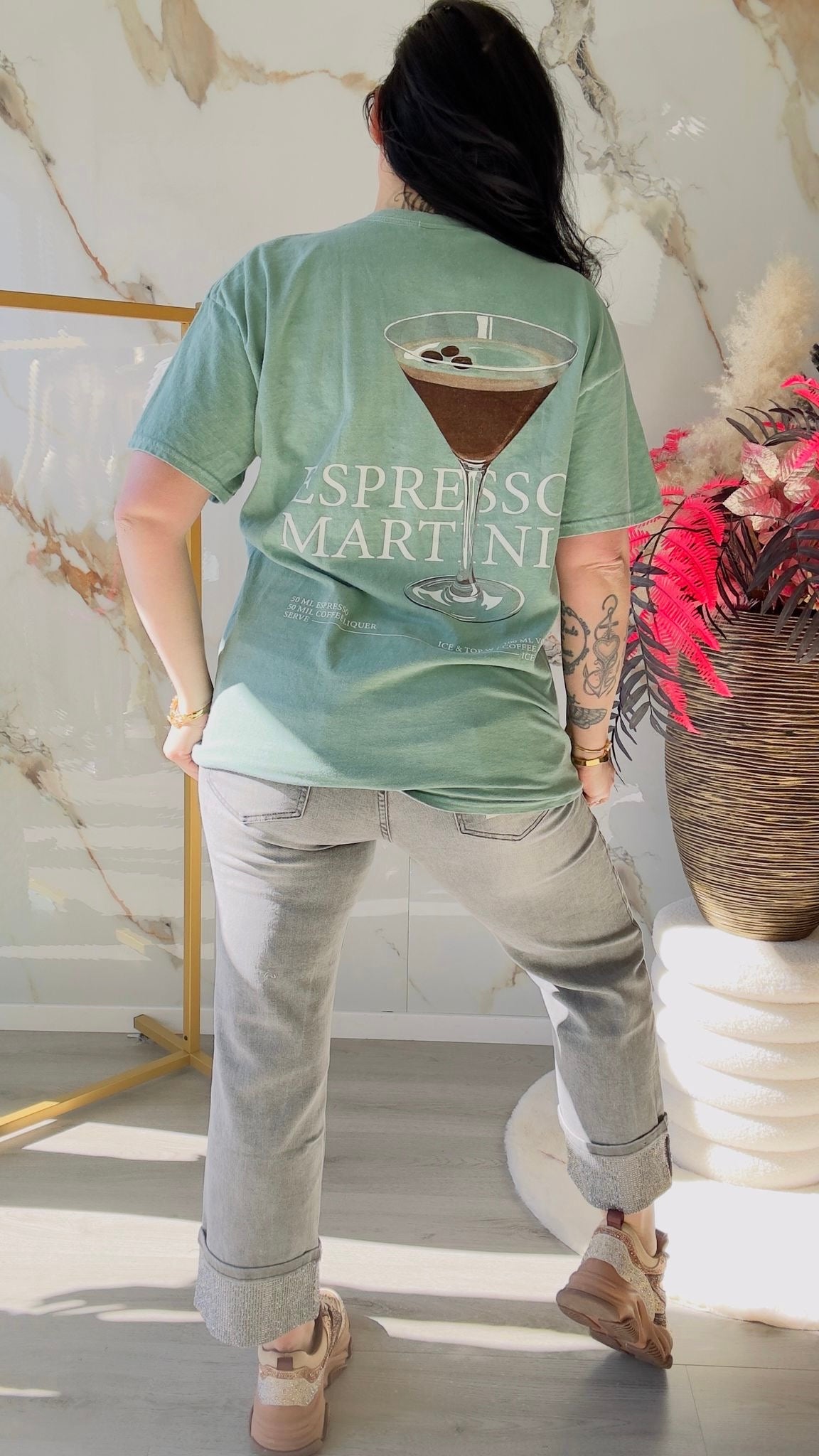Oversized T-shirt | Espresso | Groen