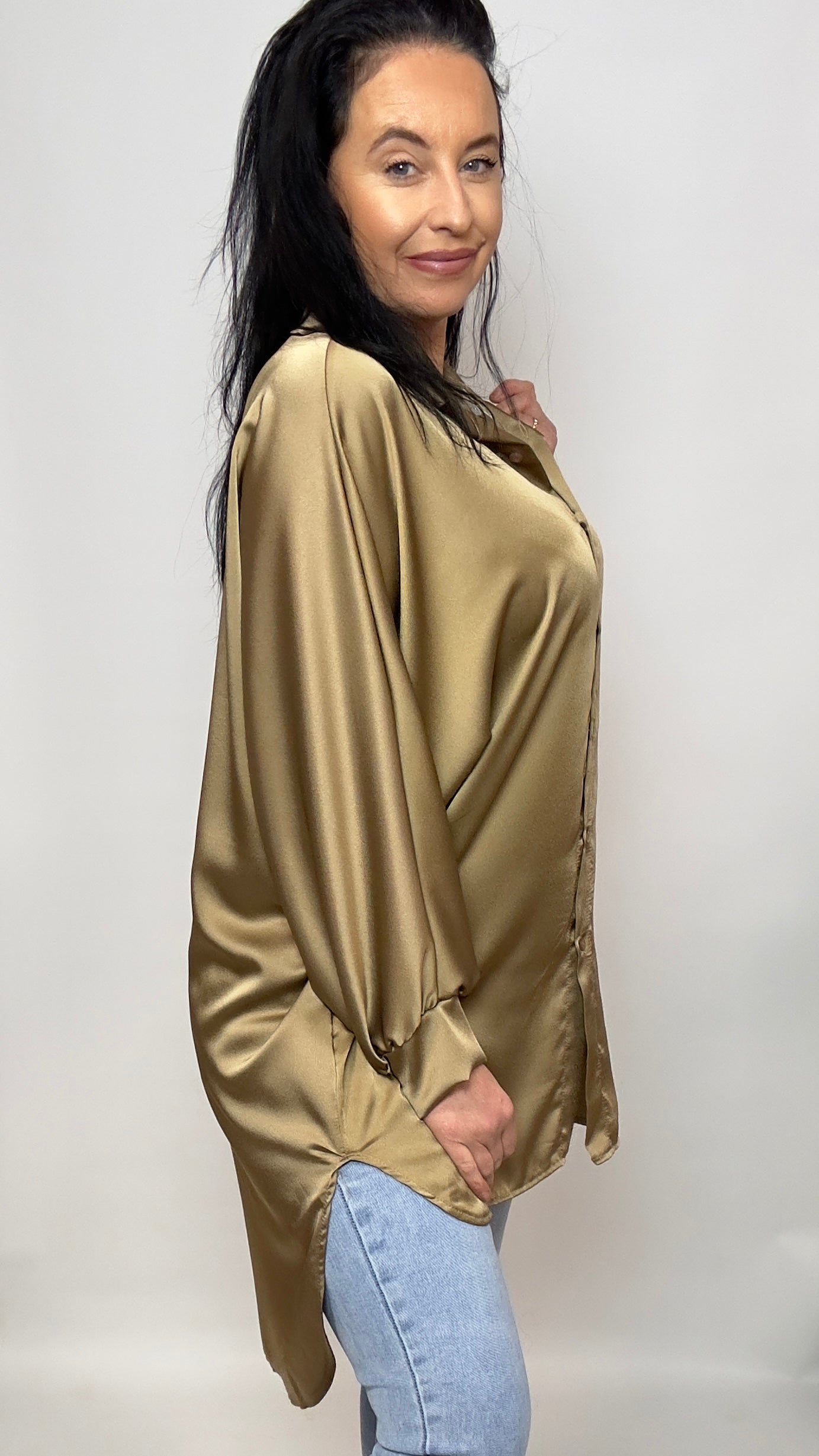 Lange Silk Blouse Goud