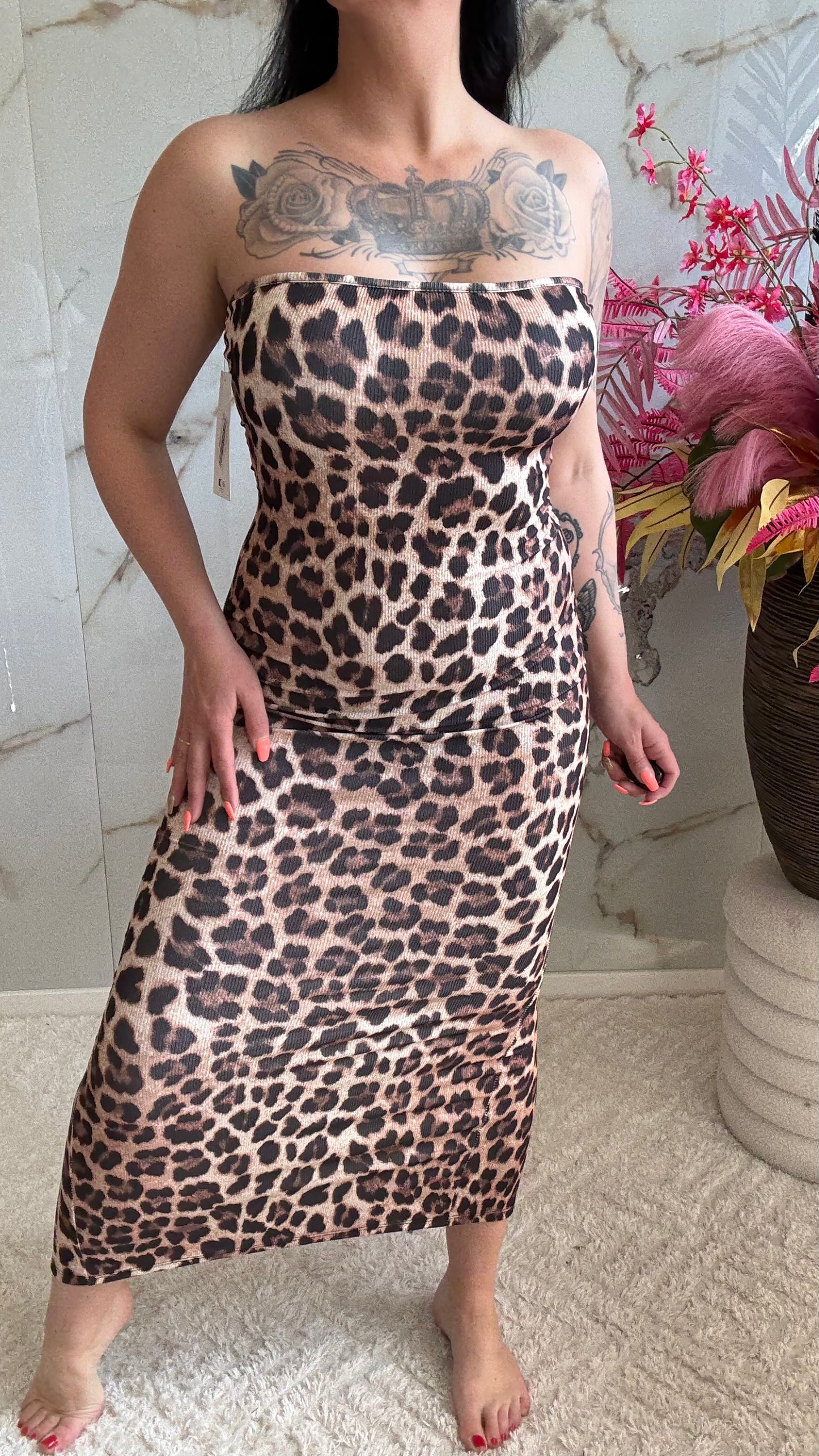 Panter Dress Off Shoulder | 34-40