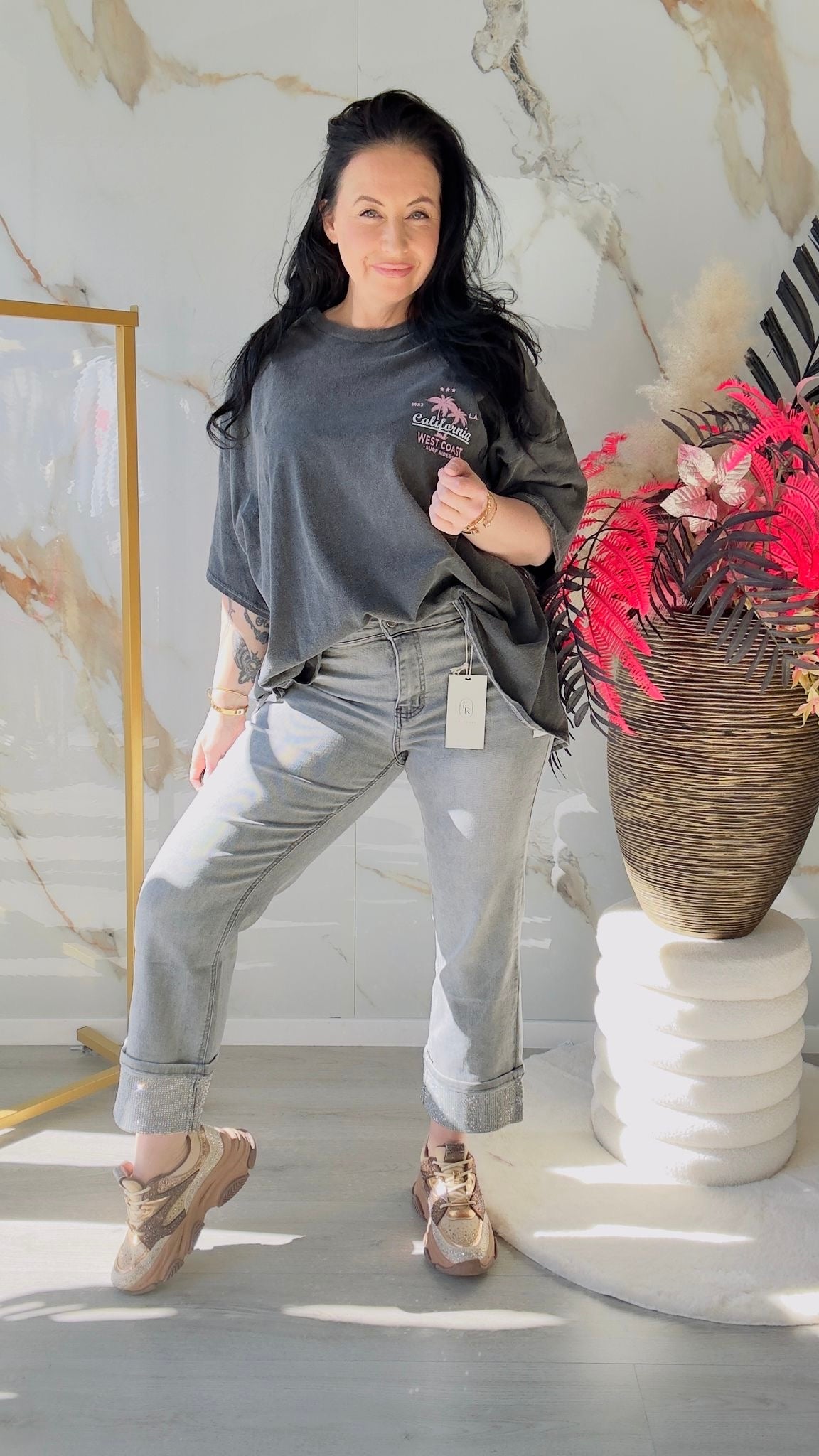 Oversized T-shirt | California | Grijs