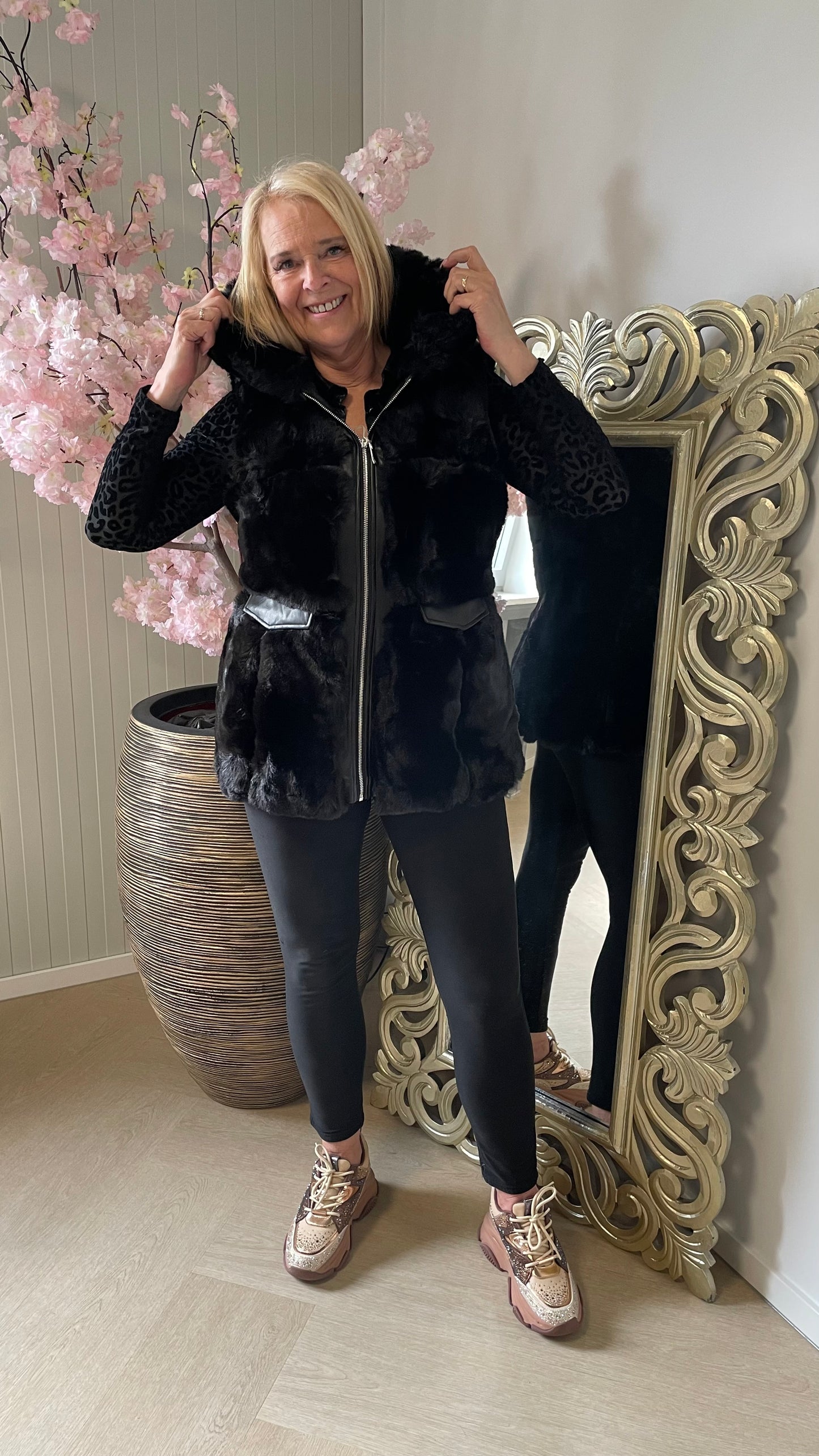 Zara | Fake Fure Bodywarmer | Zwart