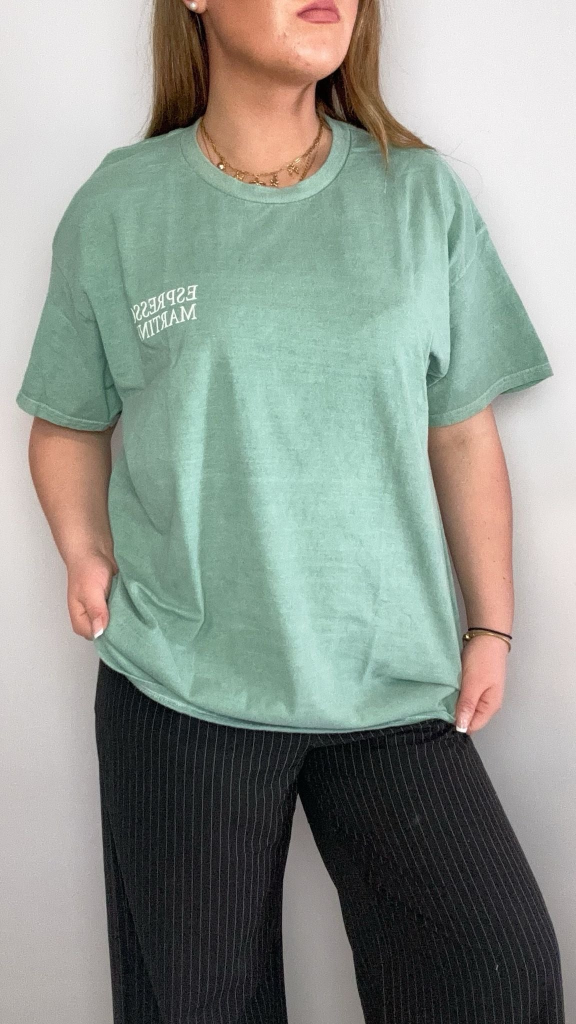Oversized T-shirt | Espresso | Groen