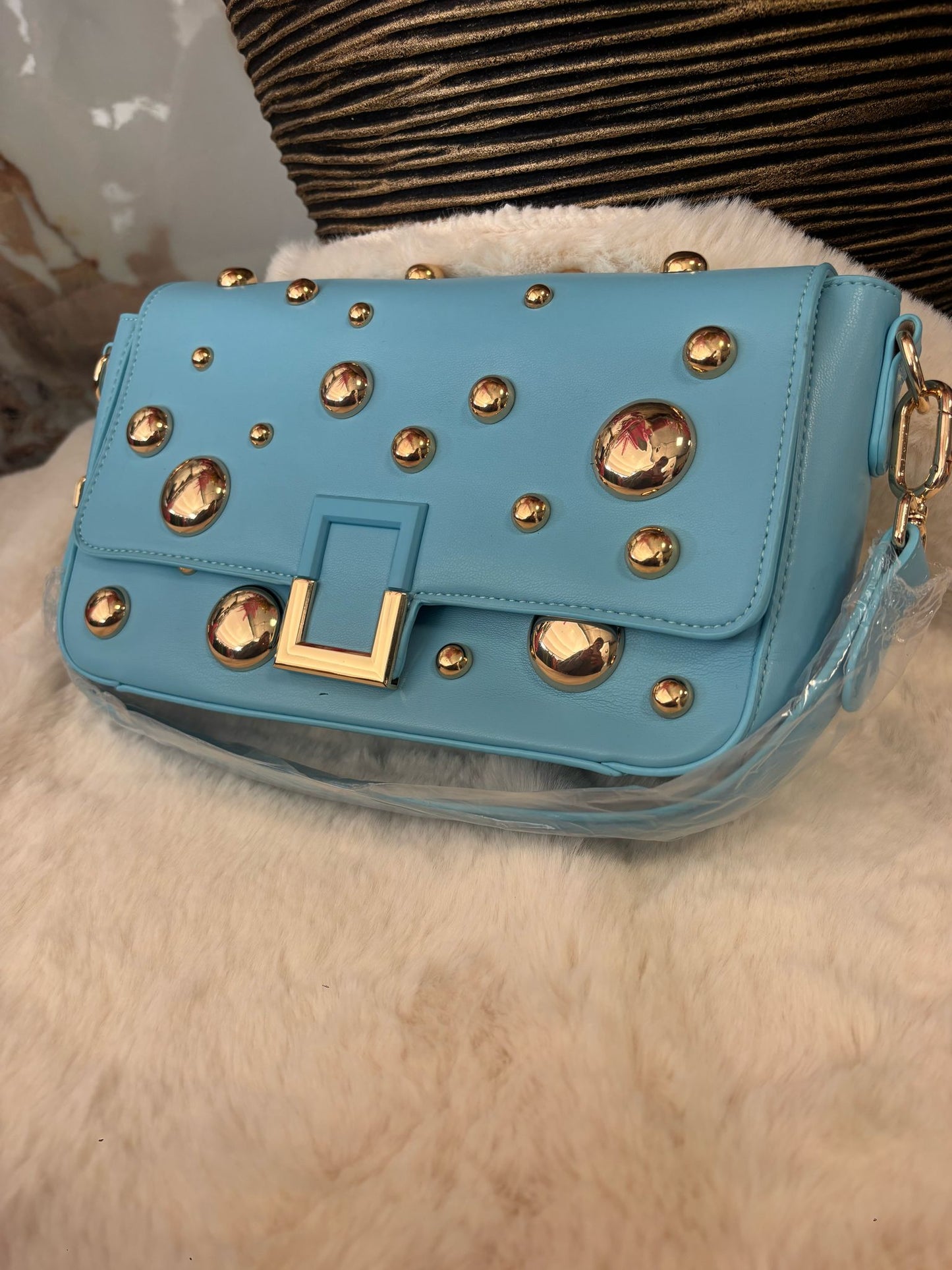 Cross Body met goud | Blauw