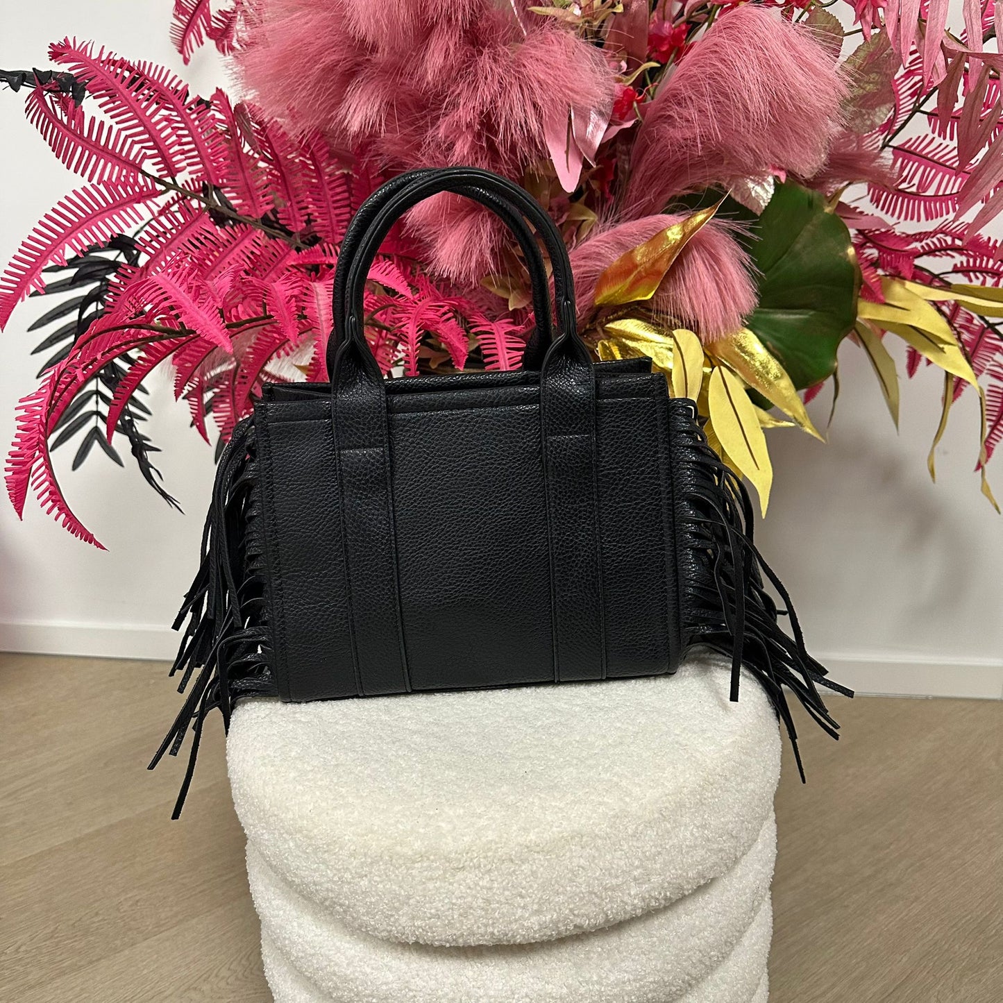 Francis Bag Zwart met franjes