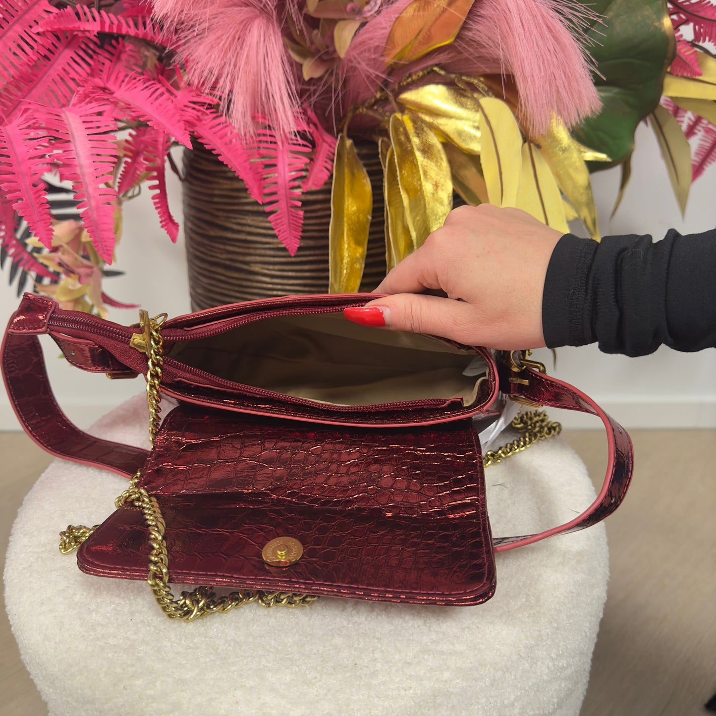 Fabienne | Metallic Clutch Paars