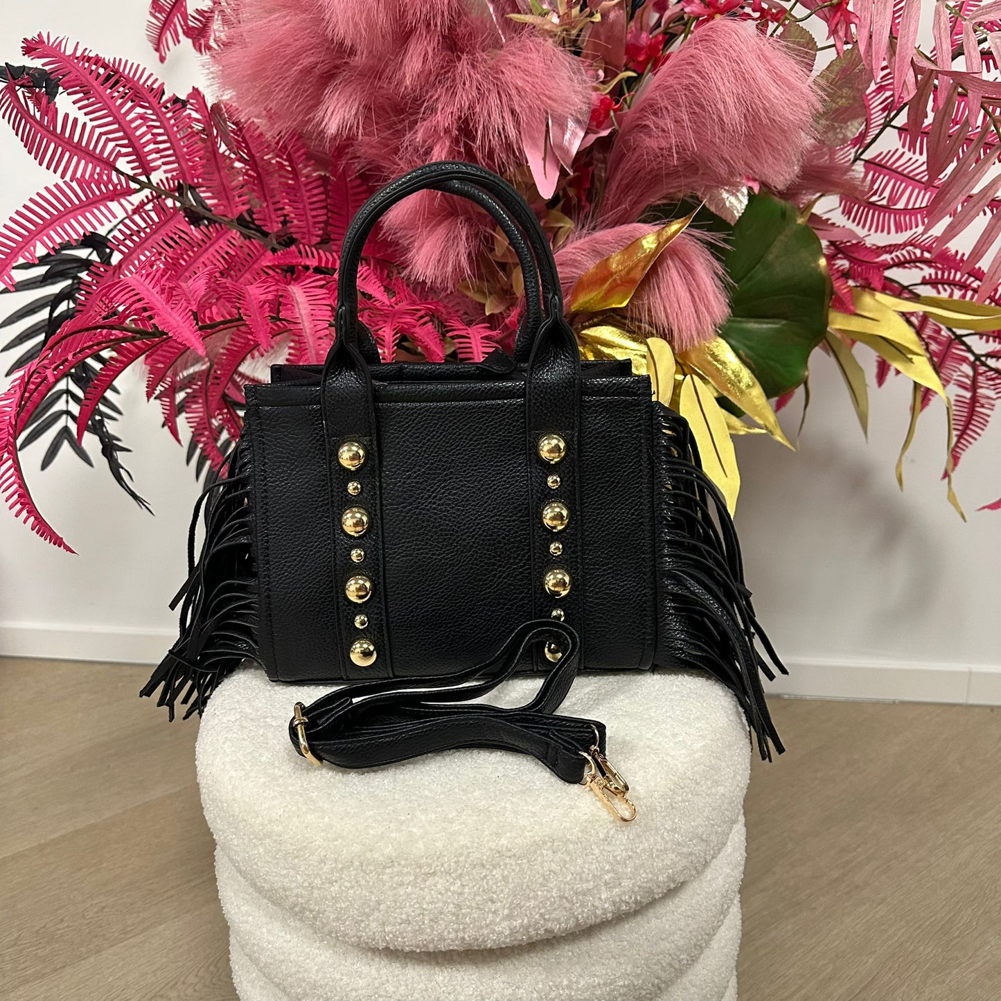 Francis Bag Zwart met franjes