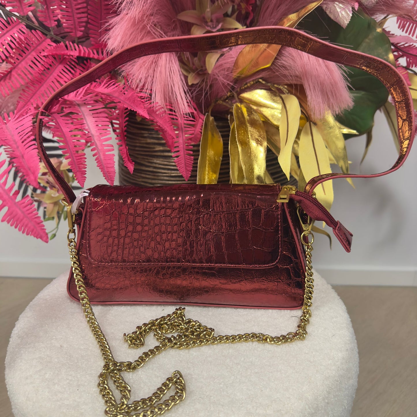 Fabienne | Metallic Clutch Gun metal