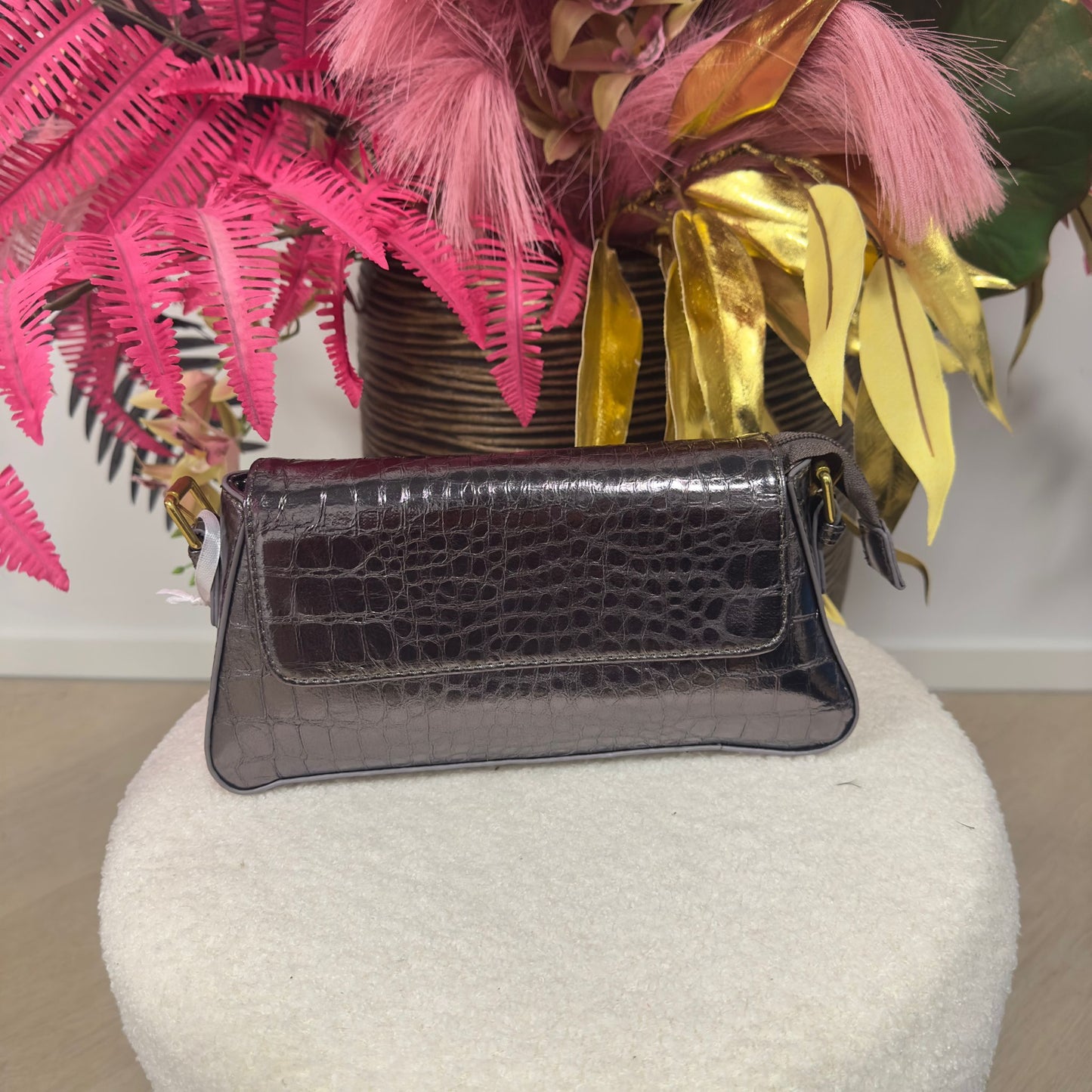 Fabienne | Metallic Clutch Gun metal