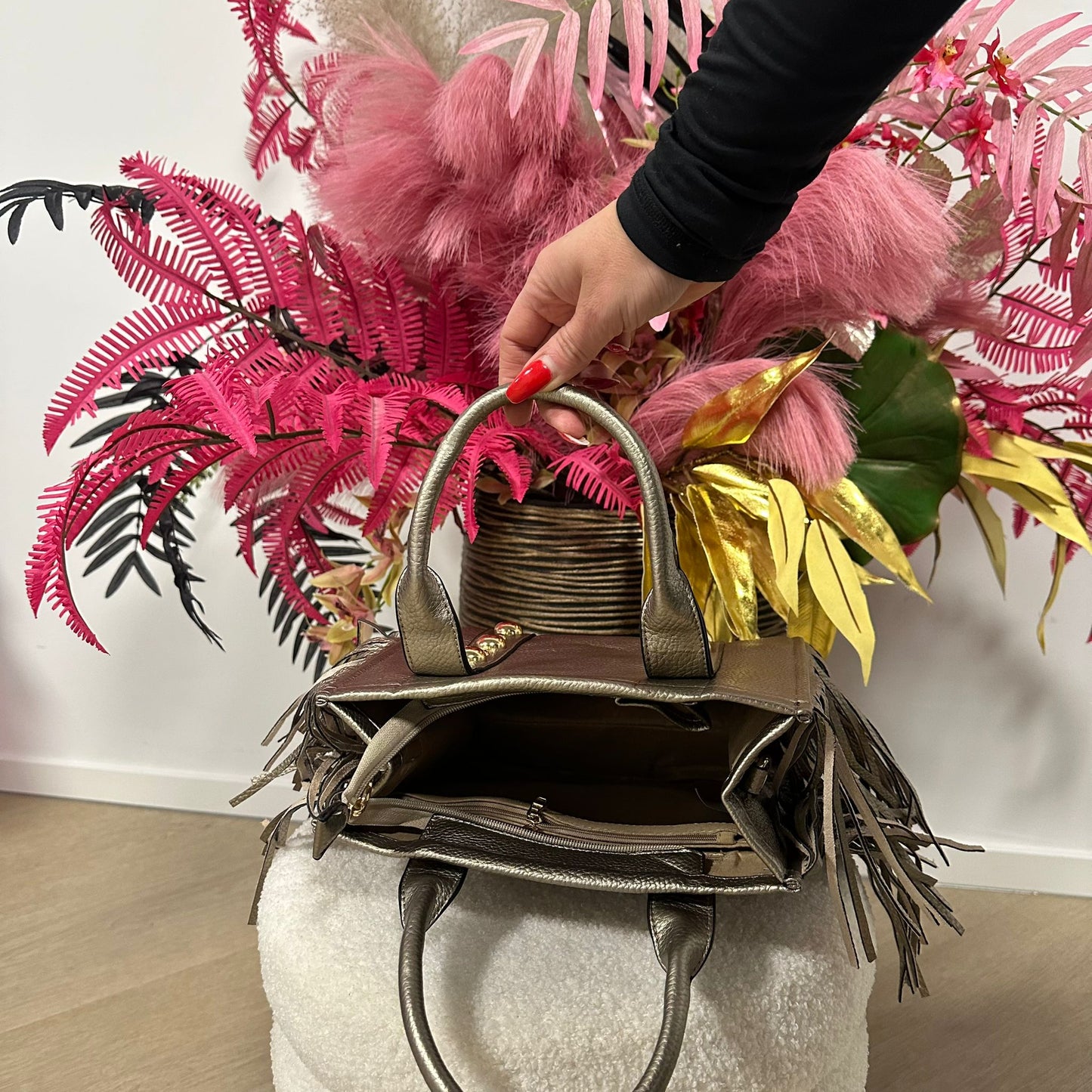 Francis Bag Zwart met franjes