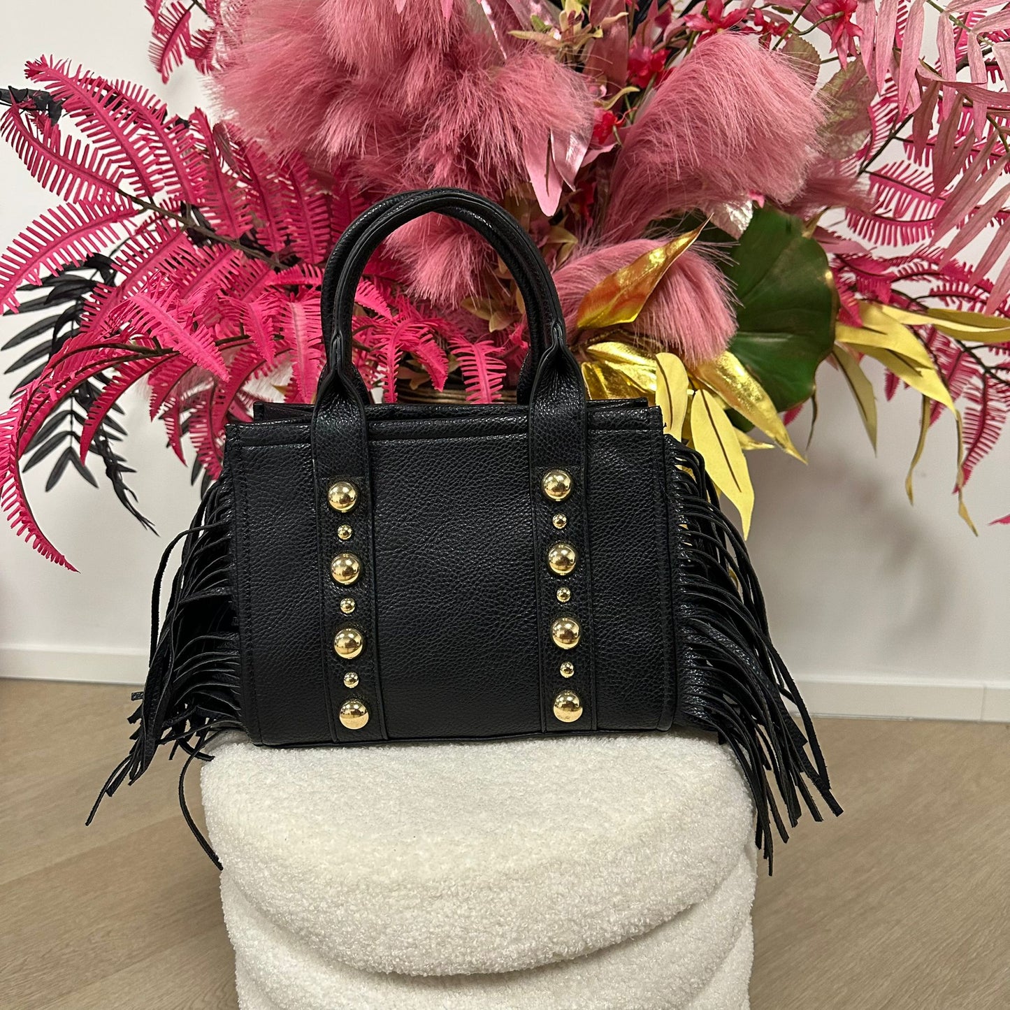 Francis Bag Zwart met franjes