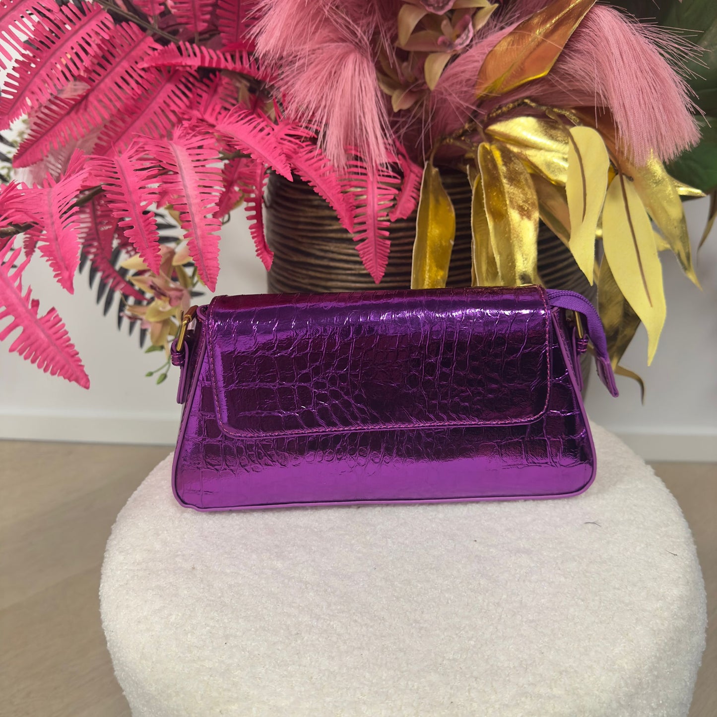 Fabienne | Metallic Clutch Paars