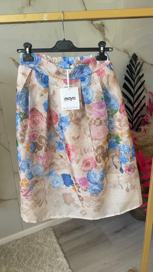 Maya | Bloemen Rok | roze | 34-38