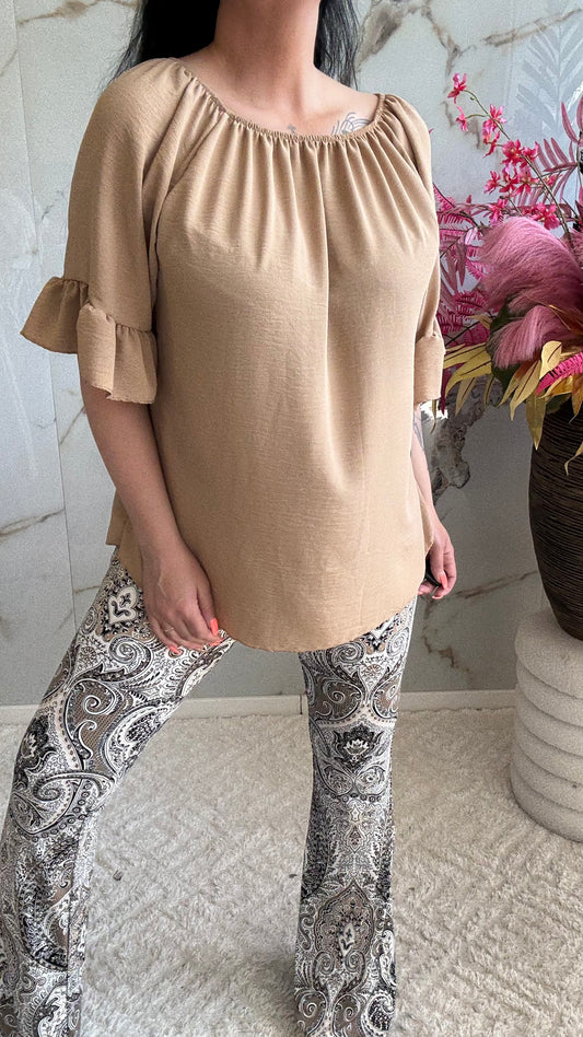 Wijde Top | Camel | 38-46