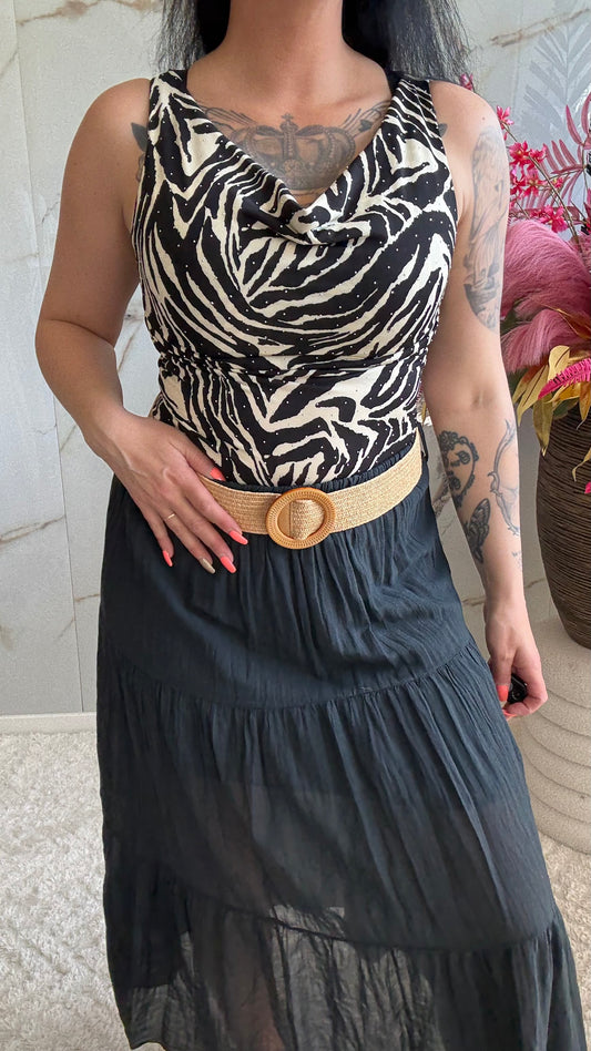 Waterval Top met glitter | Zebra | 34-40