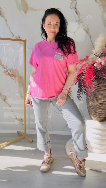 Oversized T-shirt | Bosslady | Roze