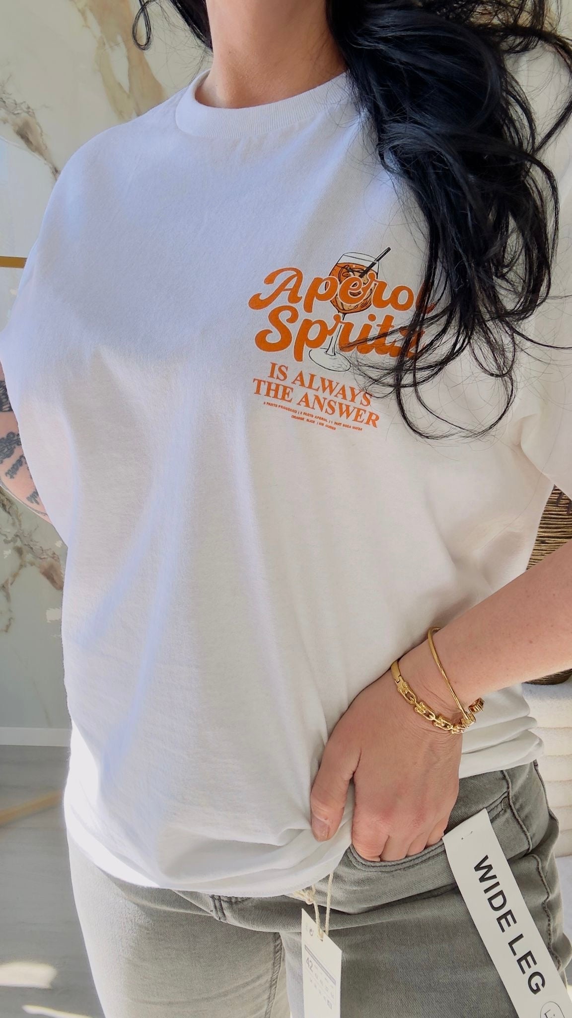 Oversized T-shirt | Aperol Spritz | Wit