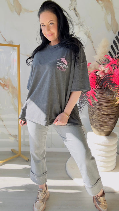 Oversized T-shirt | California | Grijs