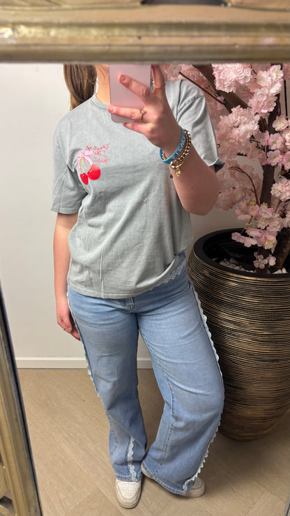 Cherry Isabella T-shirt | Donker Grijs
