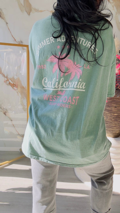 Oversized T-shirt | California | Groen