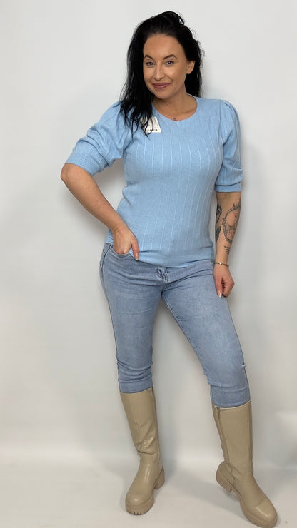 Viki | Top pof mouw Licht Blauw